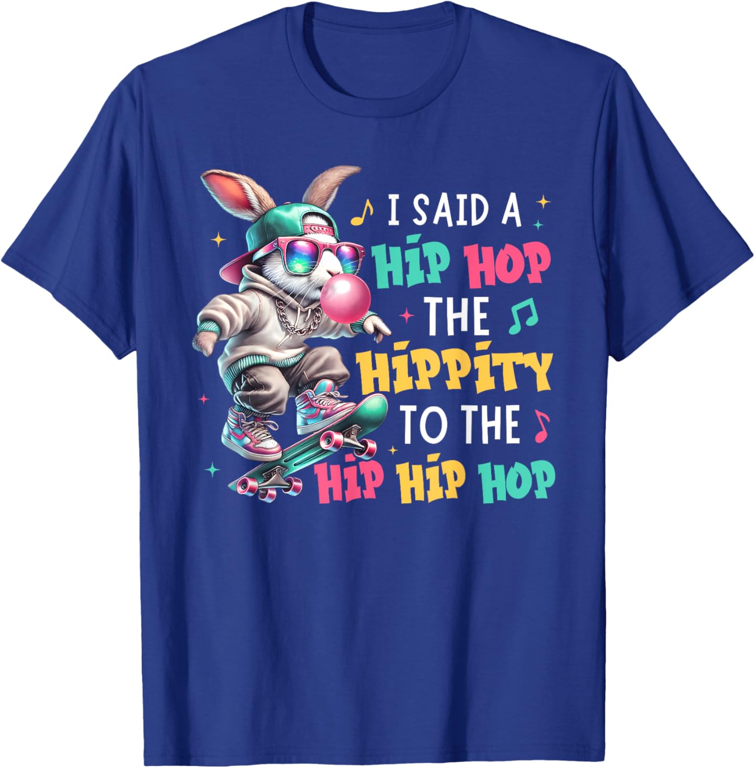 Funny Easter Hip Hop Bunny T-Shirt for Kids and Adults - Celebrate with Style! - 1