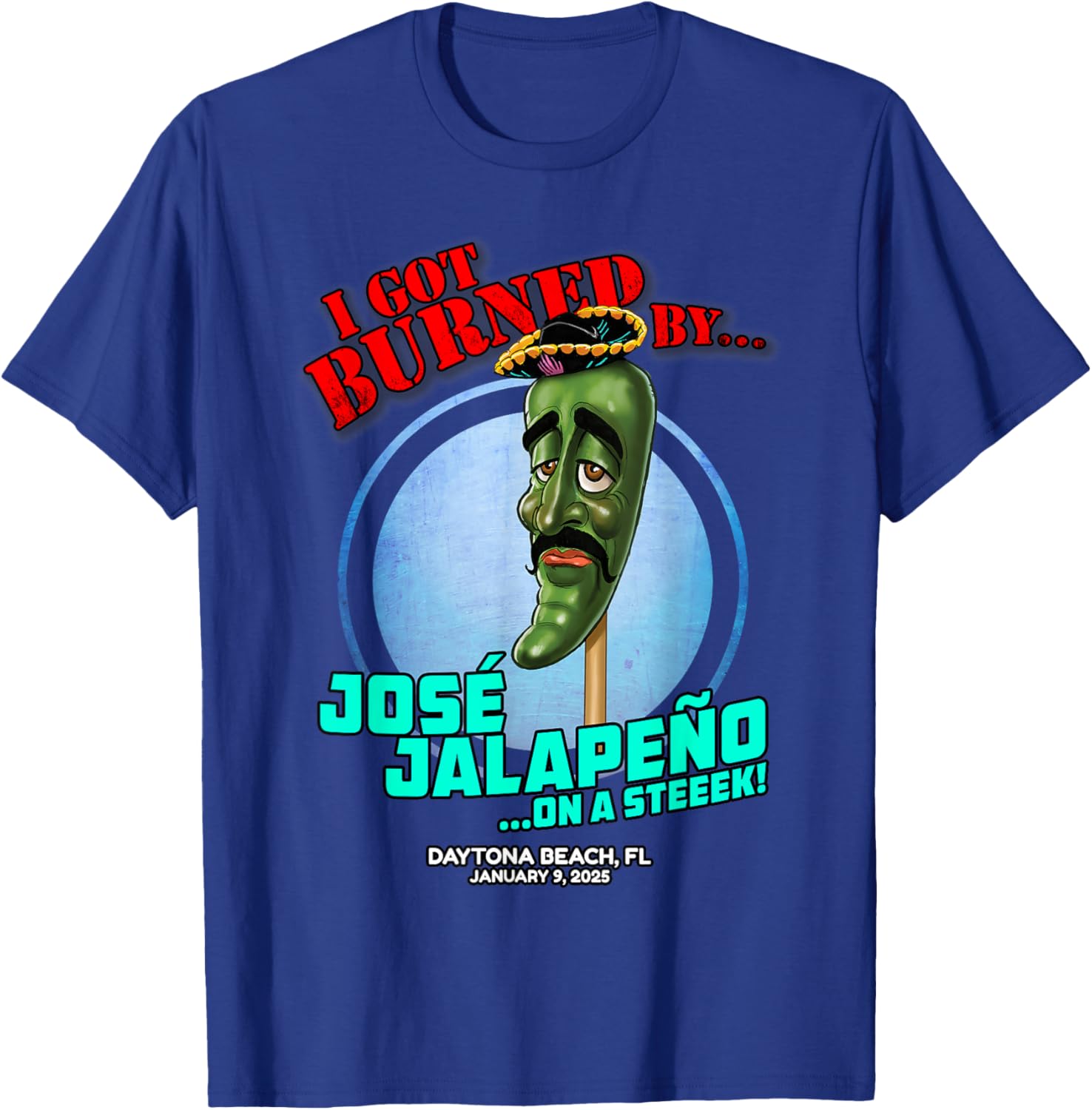 Jose Jalapeno On A Stick Daytona Beach T-Shirt Fun Summer Apparel - 3