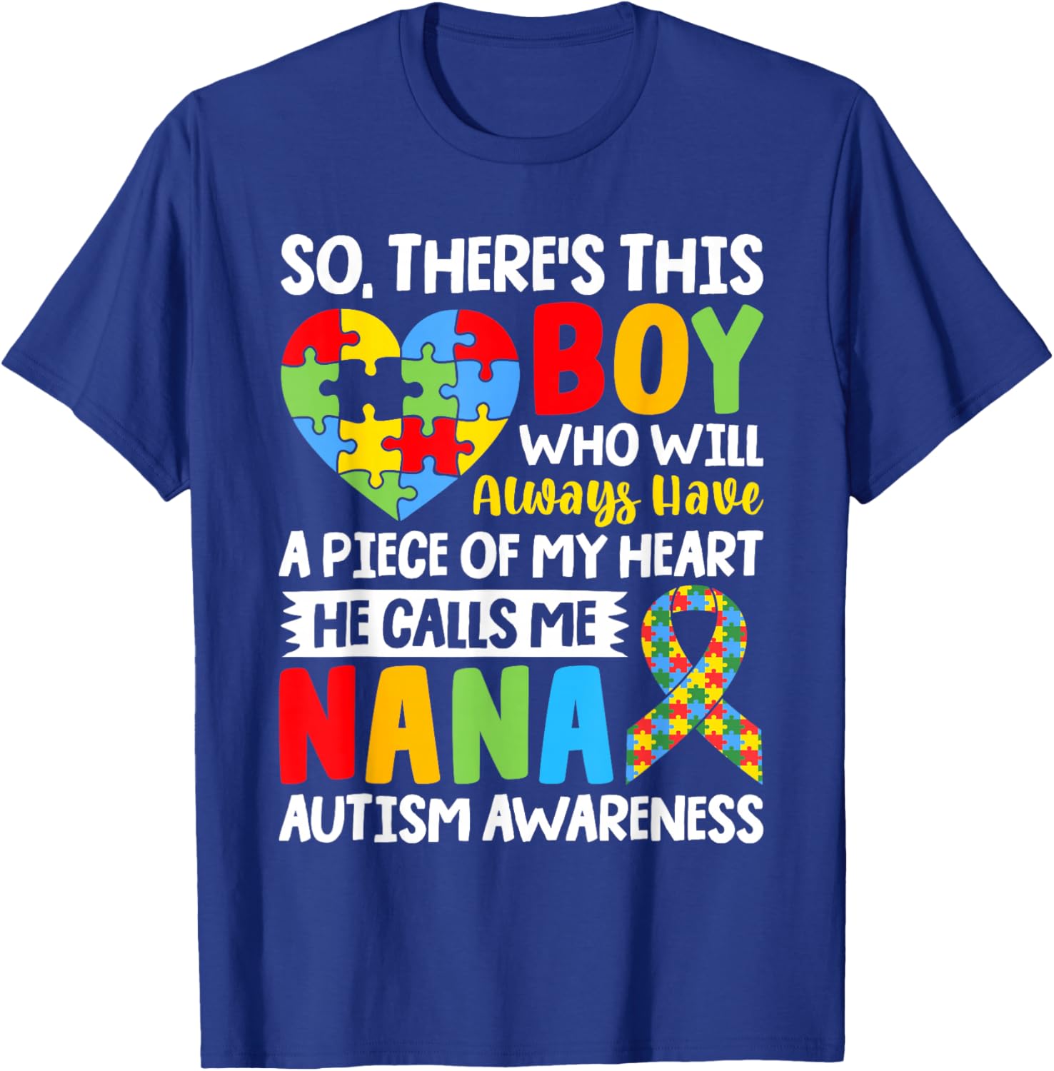 Proud Autism Grandma T-Shirt Heart Design for Nana Autism Awareness - 3