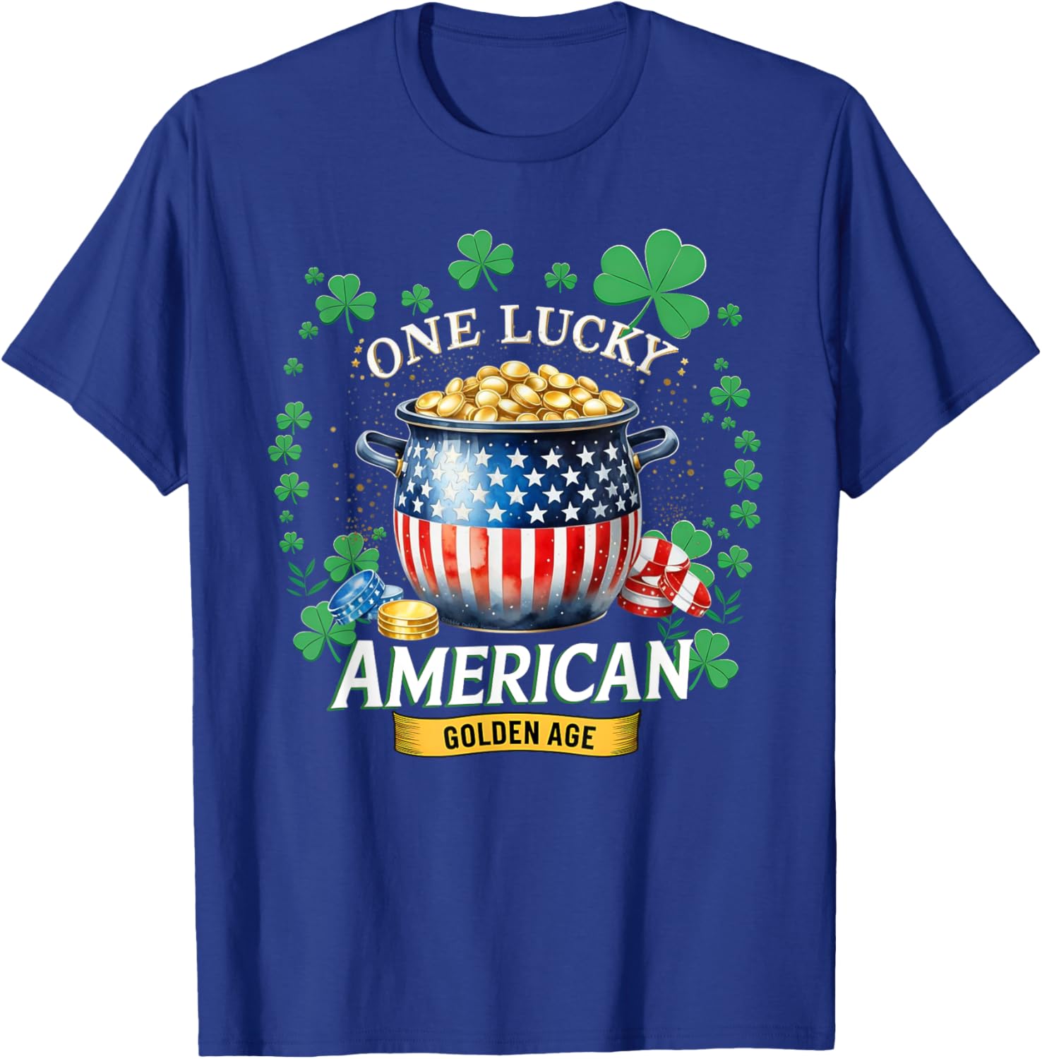 One Lucky American Golden Age Patriotic St. Patrick's Day T-Shirt - 3