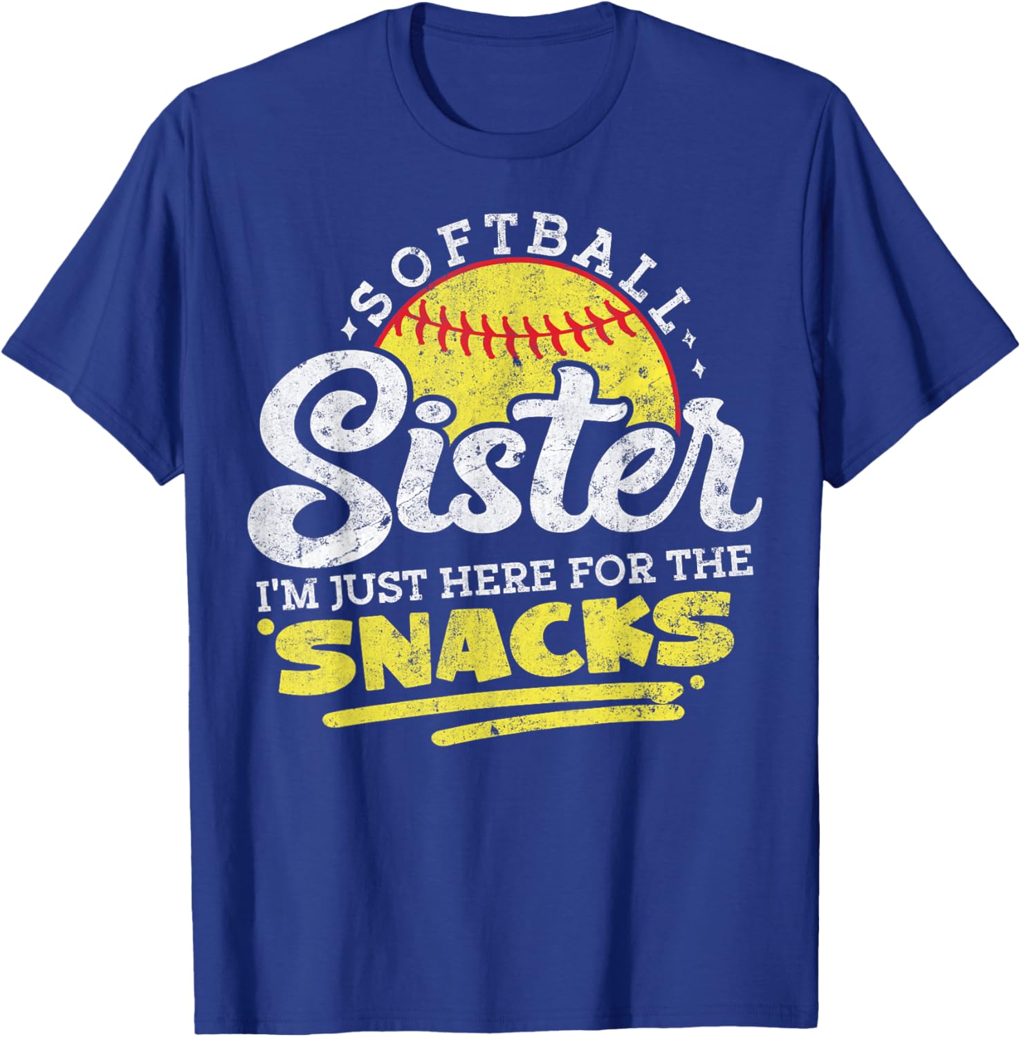 Softball Sister Funny Snack Lover Retro T-Shirt for Game Days - 10