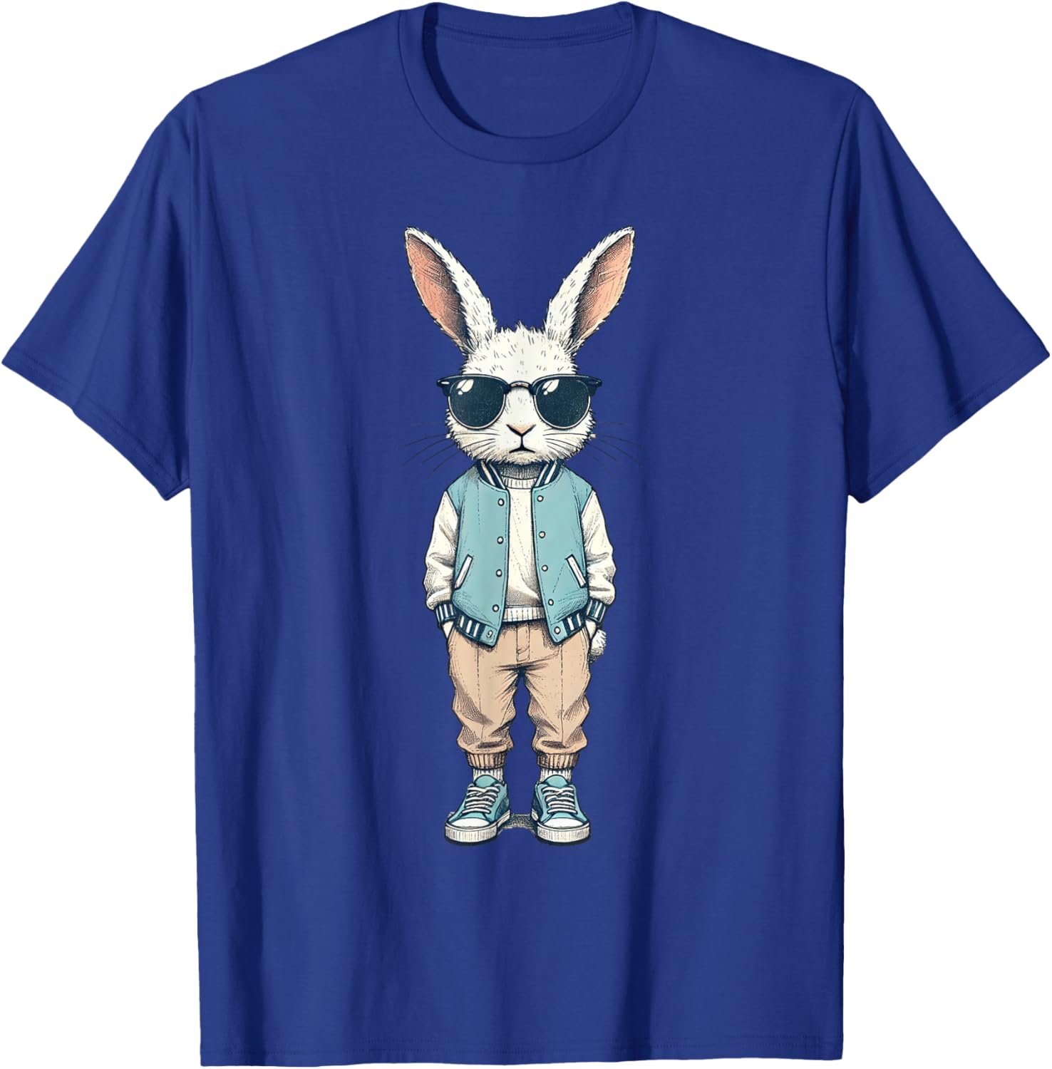 Boys Easter Bunny Rabbit T-Shirt with Sunglasses for Kids and Men - 20