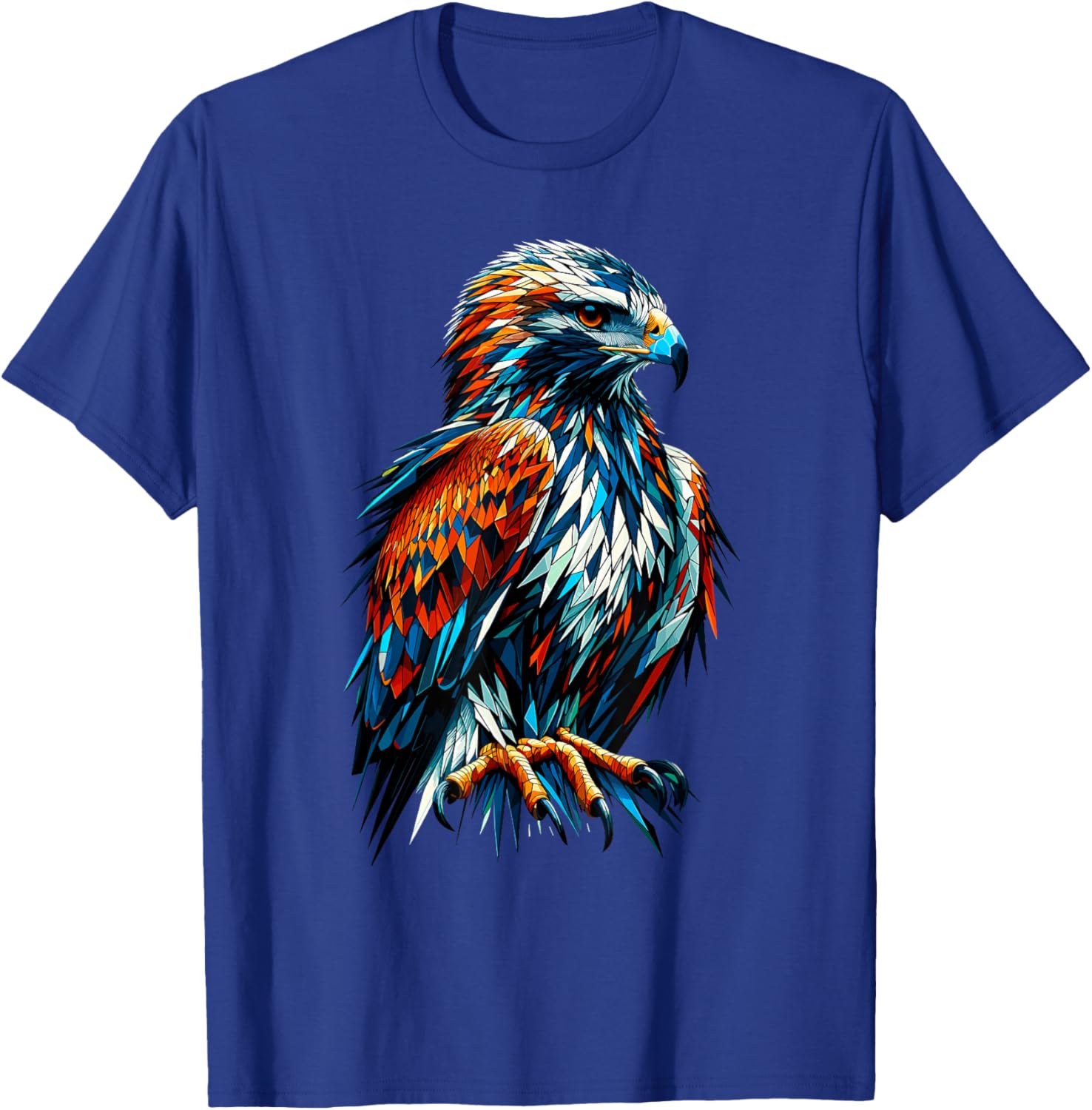 Polygon Art Hawk T-Shirt for Bird Lovers - Unique and Stylish Design - 1