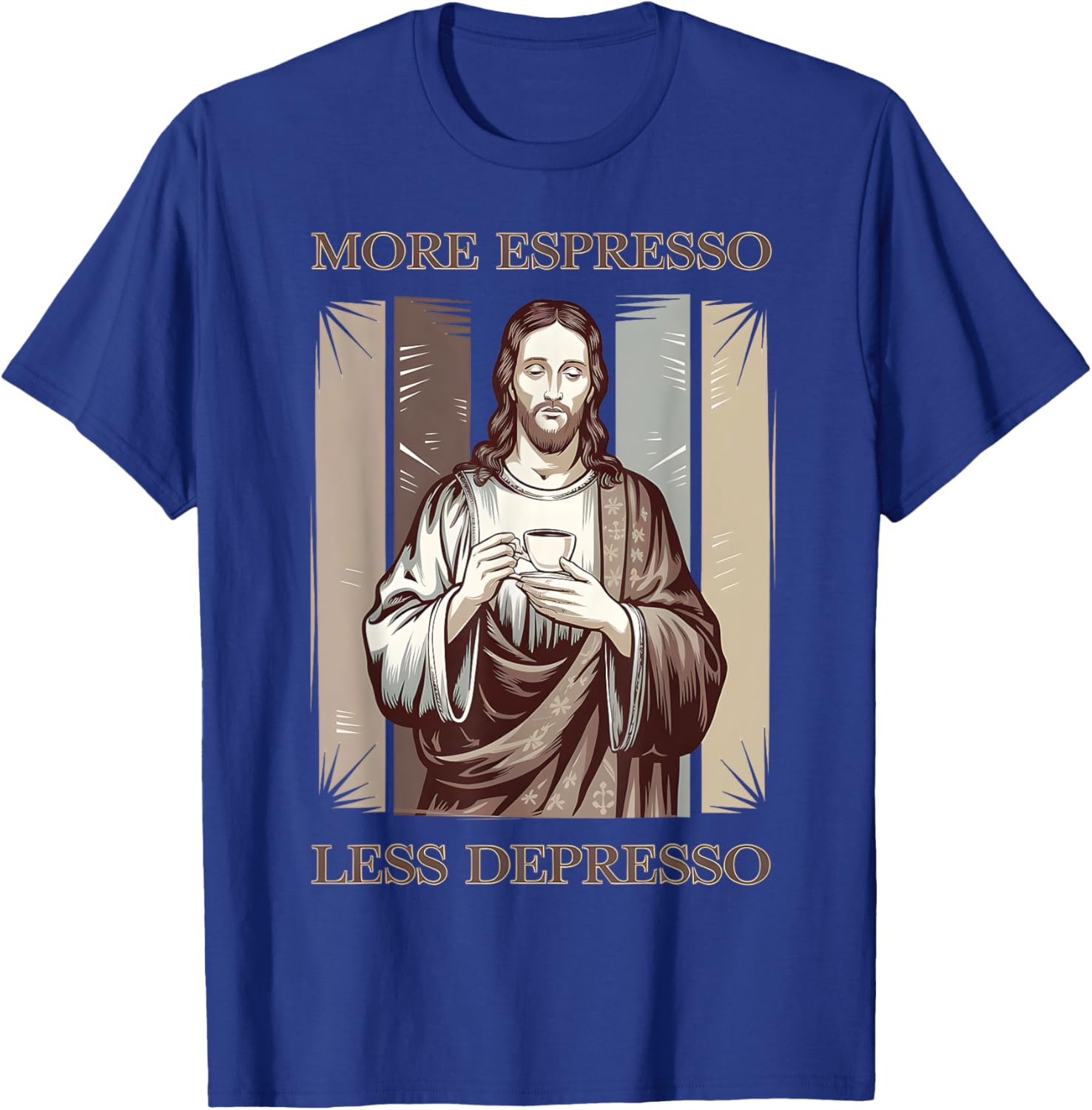 Jesus More Espresso Less Depresso Retro Coffee Lover T-Shirt - 25