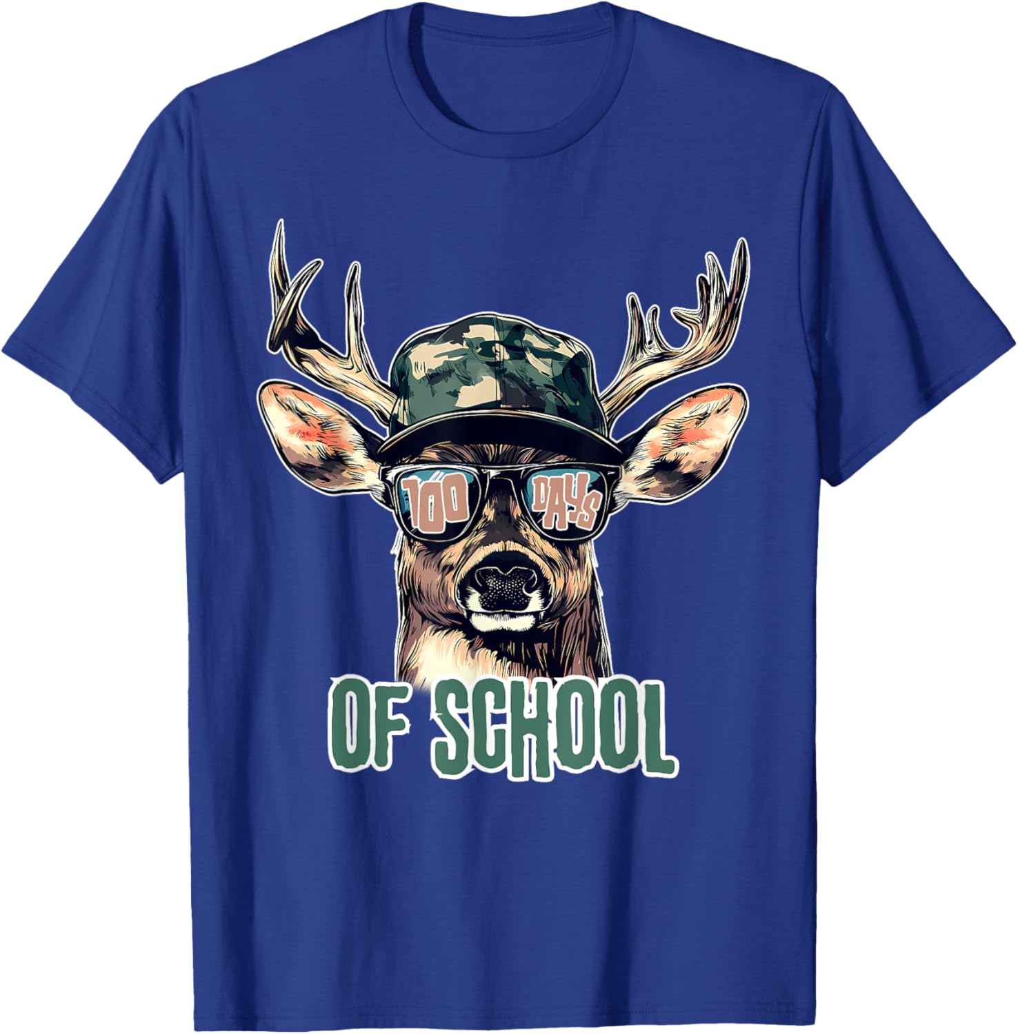 Bucked 100 Days of School Deer Hunting T-Shirt for Kids and Teens - 1