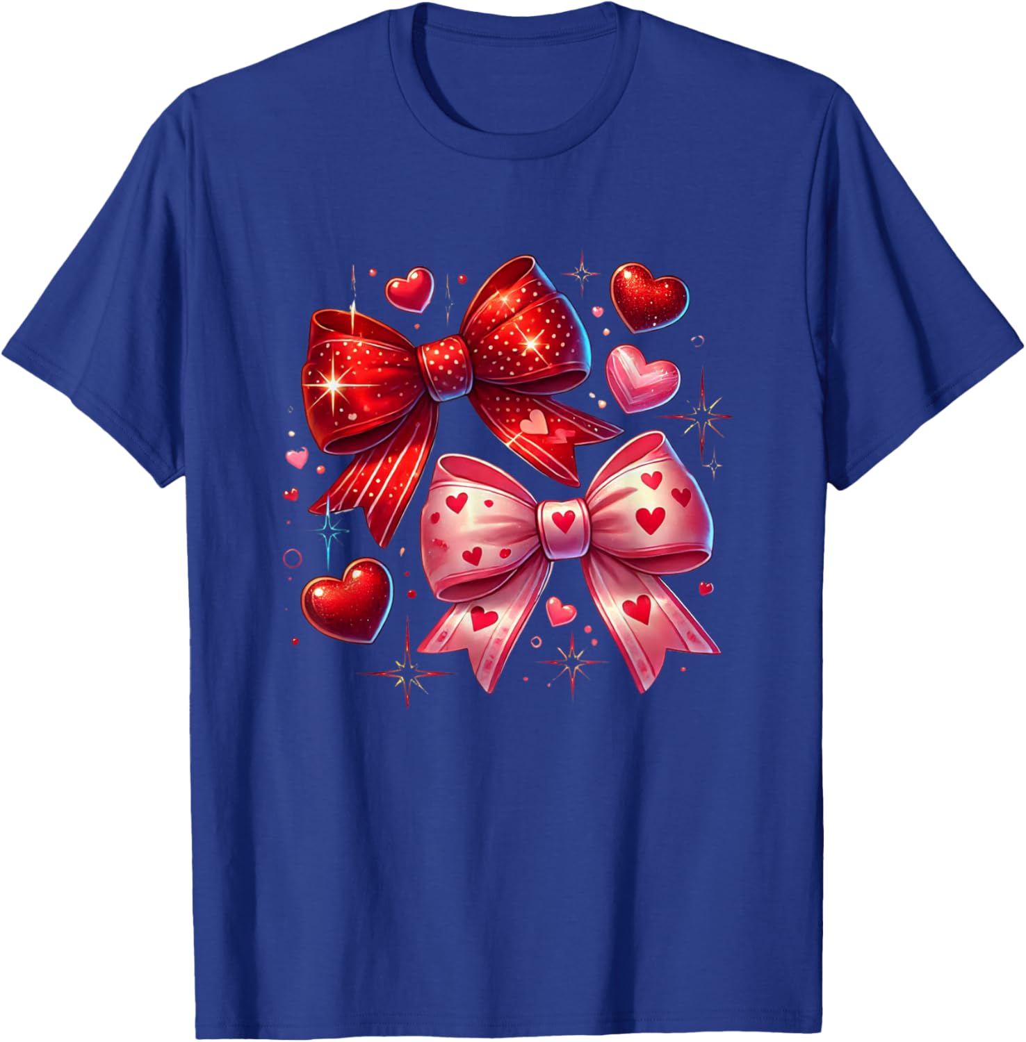 Heart Bows and Stars Romantic Love T-Shirt for Couples and Gifting - 12