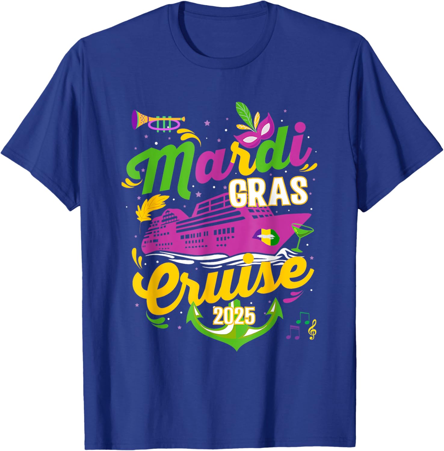 Mardi Gras Cruise Squad 2025 Family Matching T-Shirts for Fun Adventures - 8