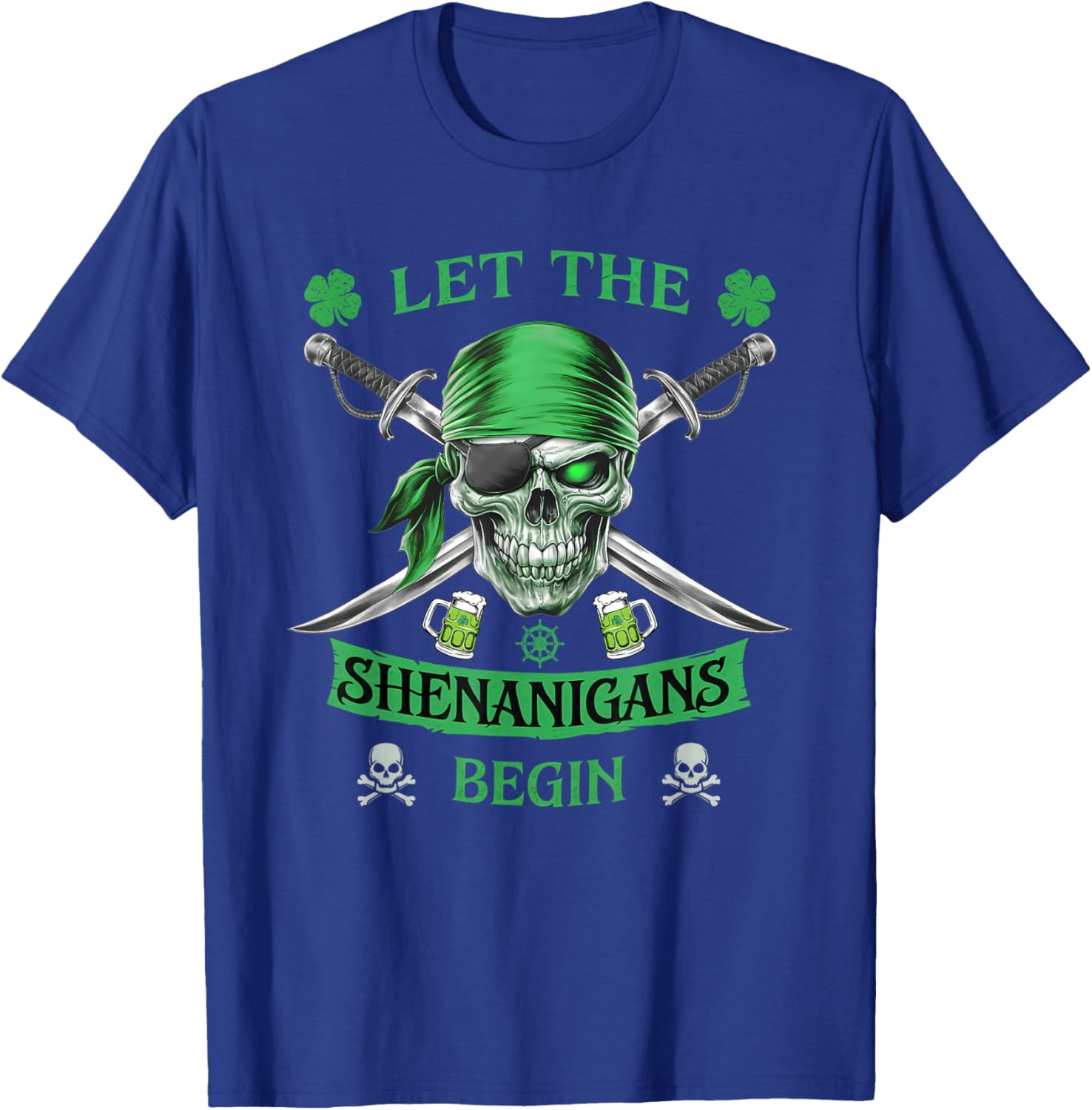 Pirate Skull St Patricks Day T-Shirt for Men Let the Shenanigans Begin - 10