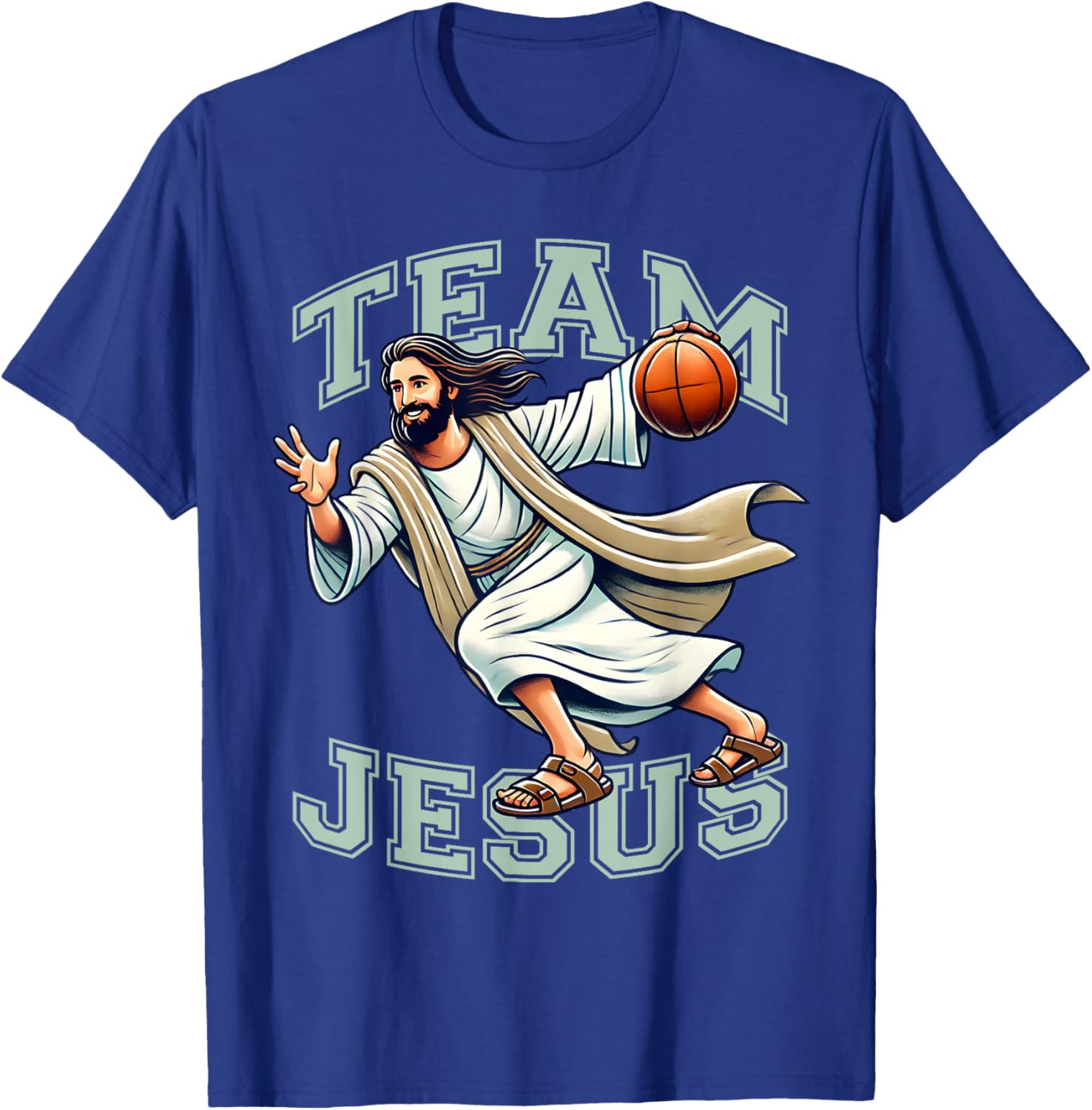 Team Jesus Basketball Tee Christ Playing Basketball T-Shirt for Sports Fans - 3
