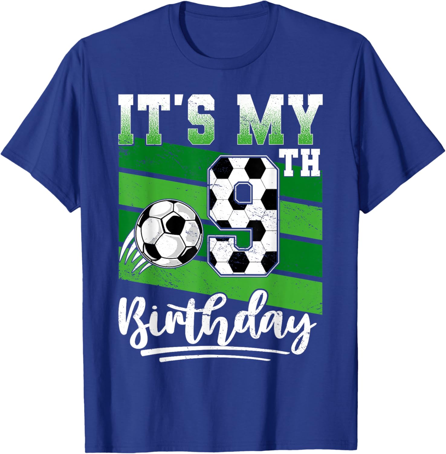 Cool 9th Birthday Soccer Ball T-Shirt for Kids Birthday Celebrations - 2