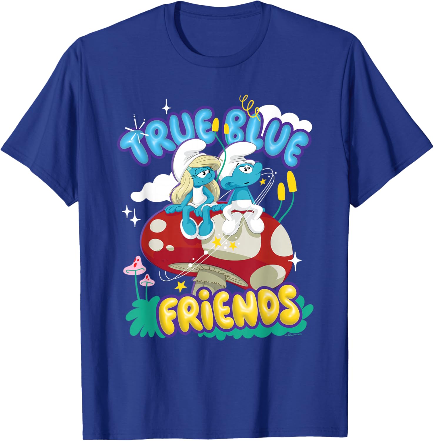 Smurfs Movie True Blue Friends T-Shirt Featuring Smurfette and No Name - 2