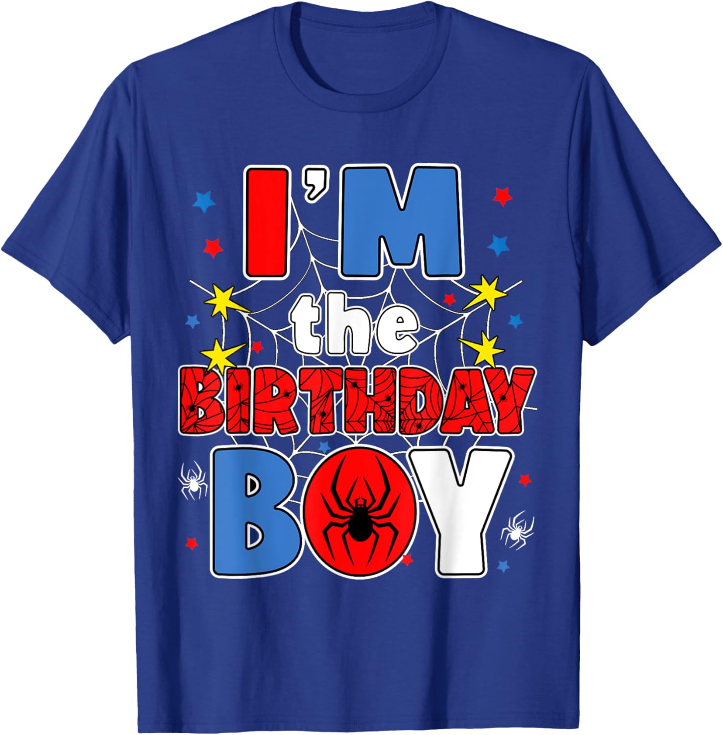 I'm The Birthday Boy Spider Web Family Party T-Shirt for Kids - 6