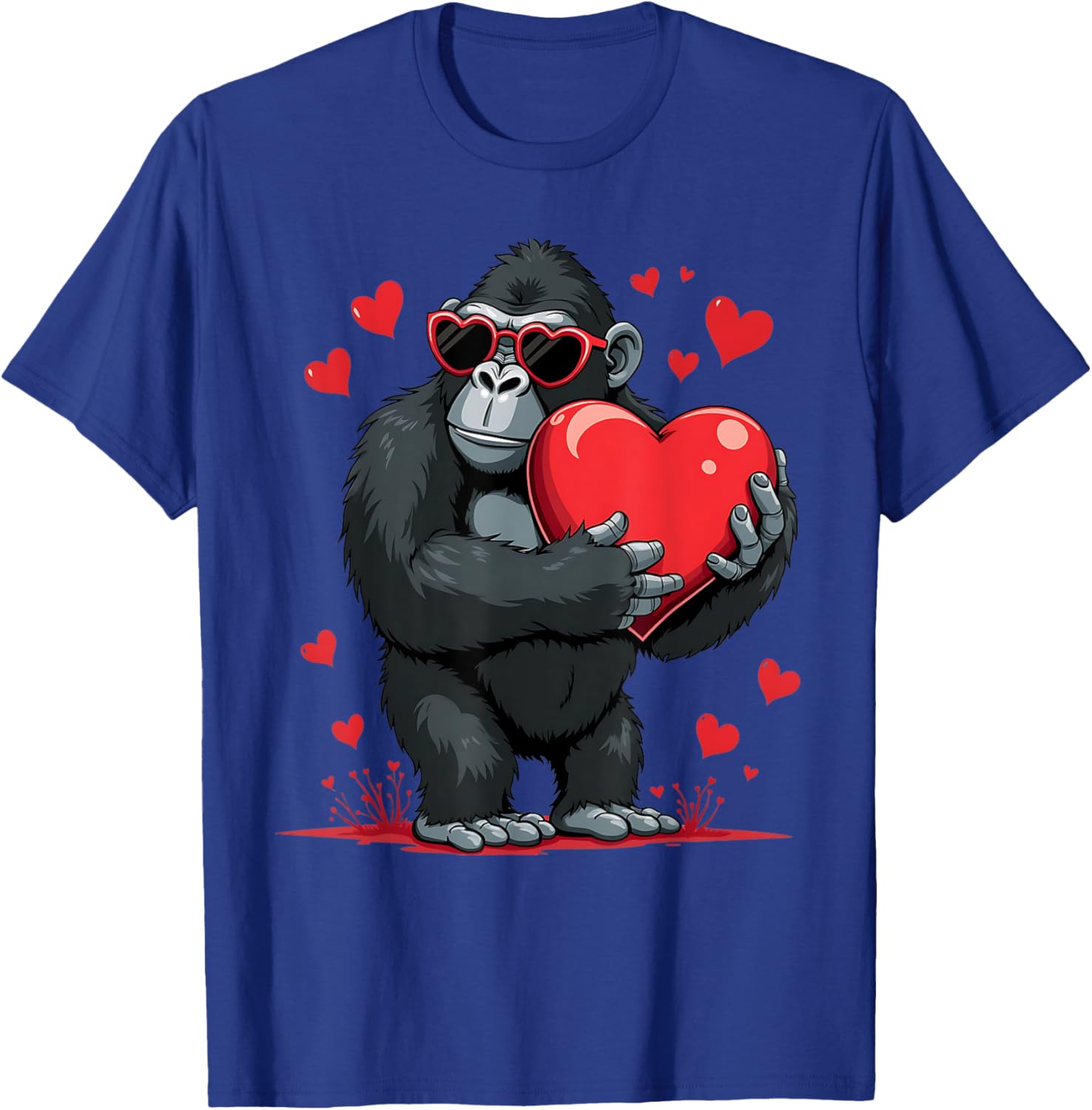 Funny Gorilla Heart Sunglasses T-Shirt for Boys Perfect for Valentine's Day - 14