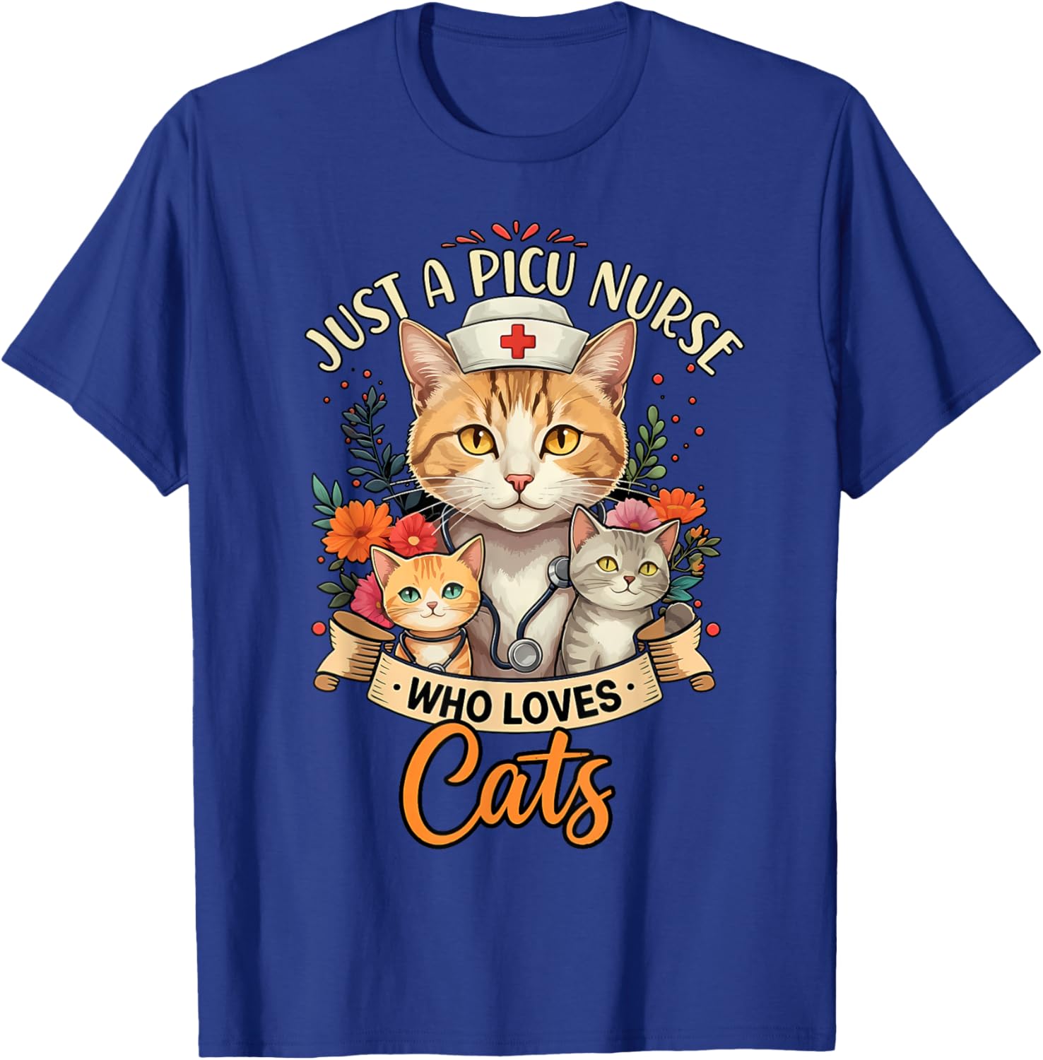 Just A PICU Nurse Who Loves Cats – Cute Pediatric ICU T-Shirt for Cat Lovers - 1