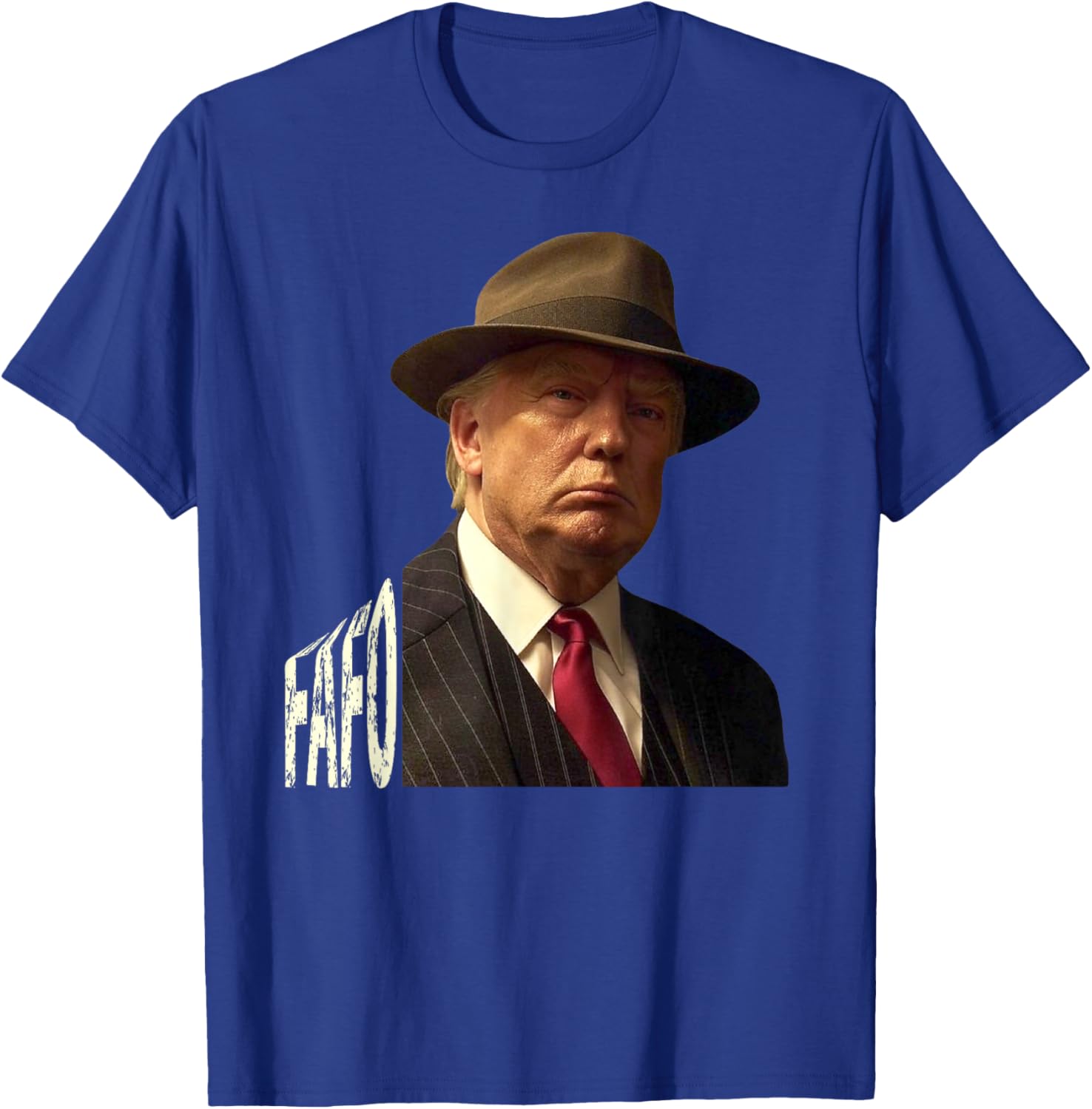 Humorous Trump Fafo Design Unisex Black Crew Neck T-Shirt for Adults - 18