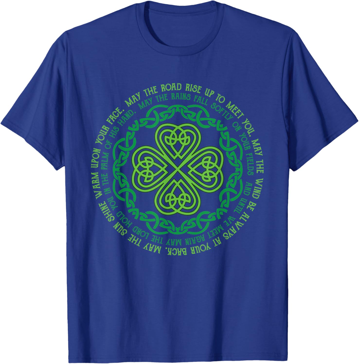 Irish Blessing T-Shirt with Celtic Knot and 4-Leaf Clover Design - 3