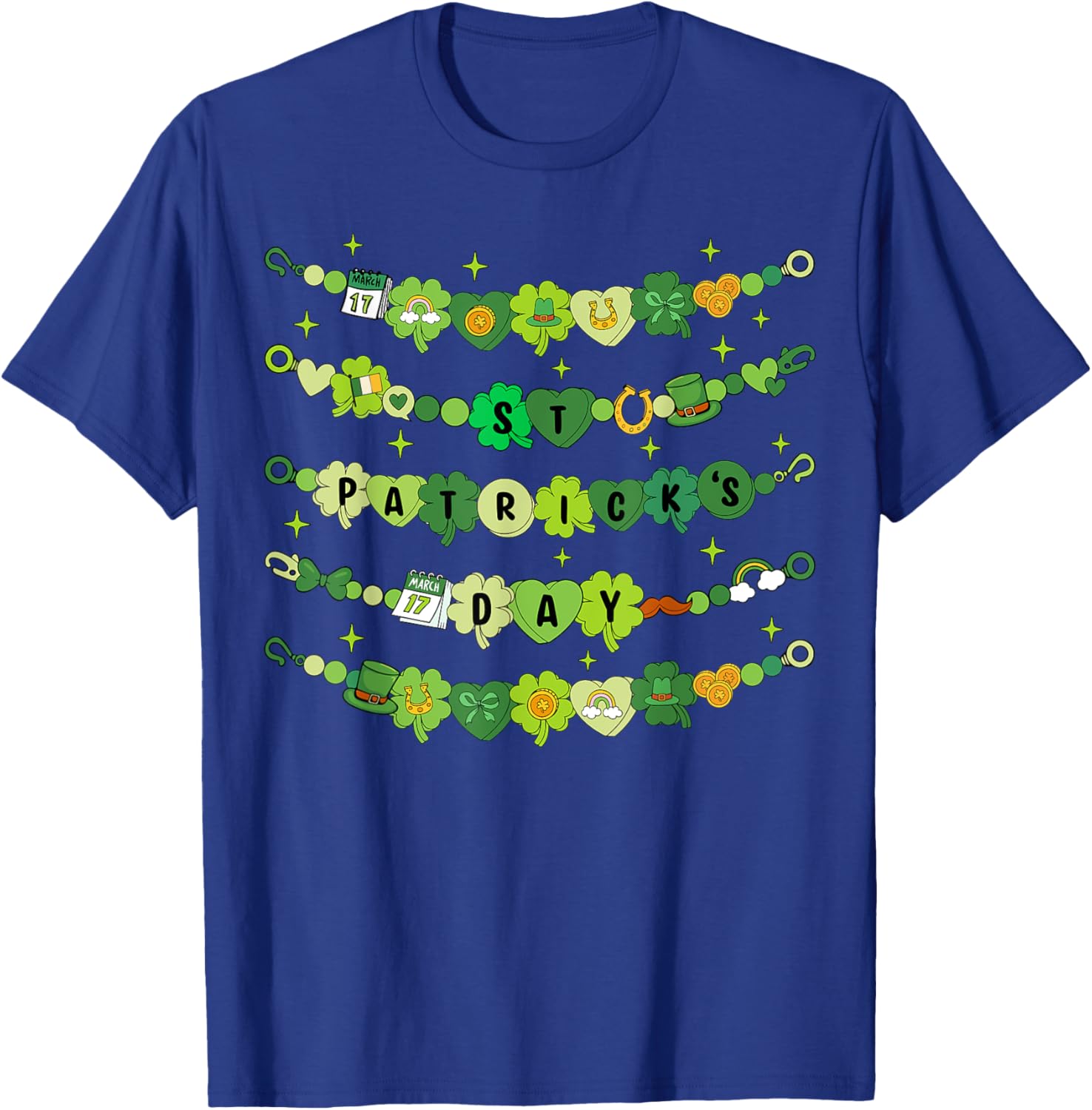 Happy St Patricks Day Friendship Bracelet T-Shirt for Girls - 24