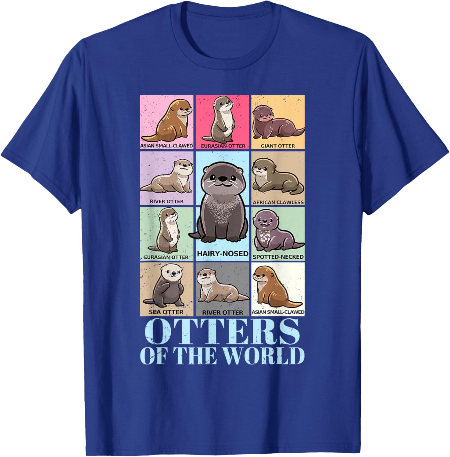 Otters of the World Vintage Sea Otter T-Shirt for Kids and Adults - 8