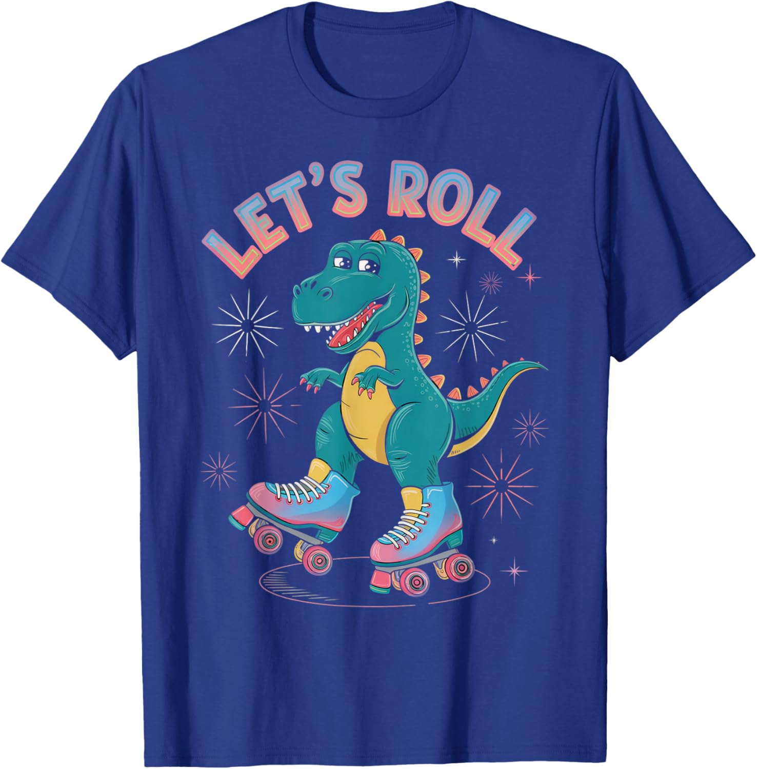 Dinosaur Roller Skates Women's T-Shirt Perfect for Roller Skating Parties - 15