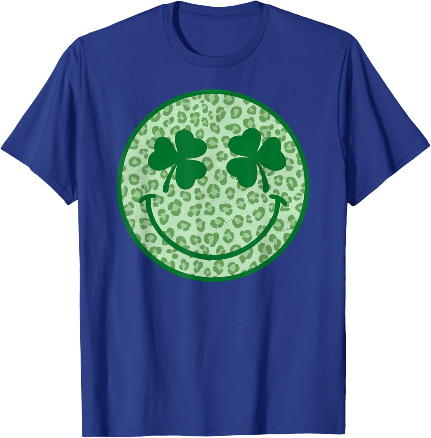 Smile Happy St Patricks Day Retro Shamrock Leopard T-Shirt for Fun Style - 5