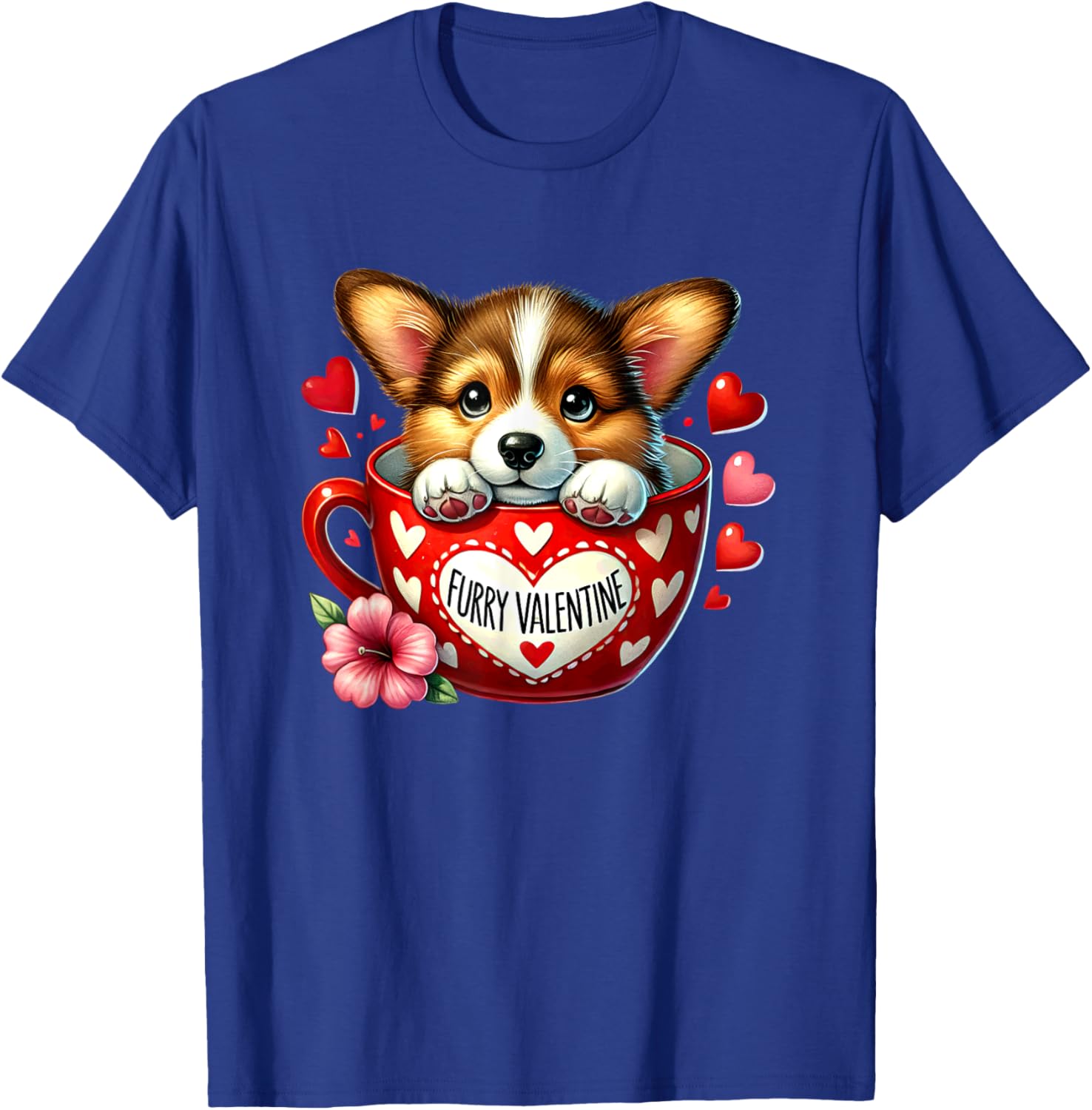 Furry Valentine Corgi Puppy Love T-Shirt for Dog Lovers and Friends - 19