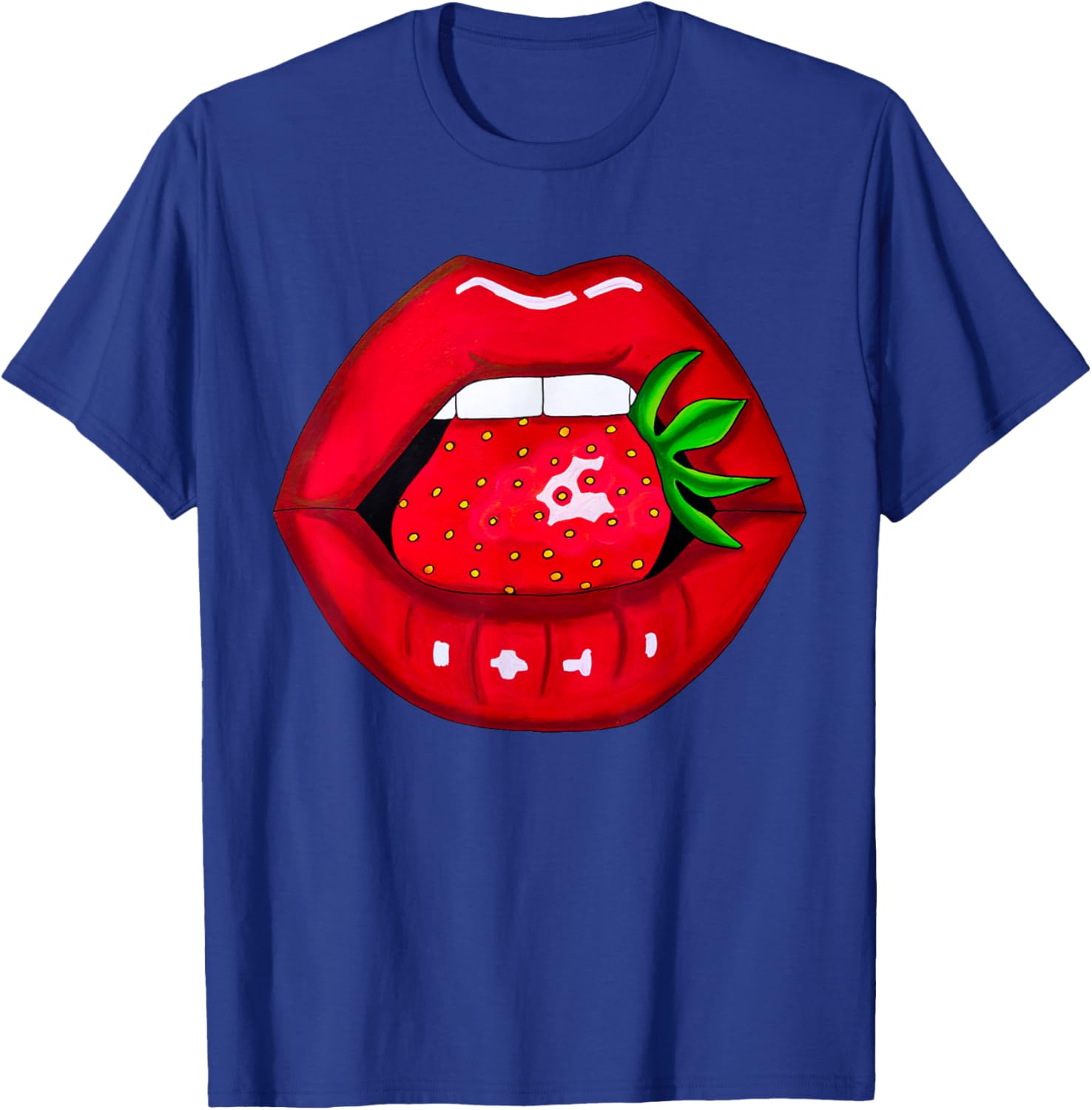Sexy Strawberry Lips Red Lipstick Women's T-Shirt for Fun Fashion - 13