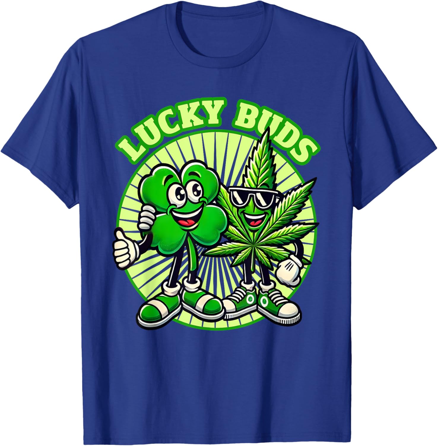 Lucky Buds St. Patrick's Day Retro Clover Weed T-Shirt for High Spirits - 12