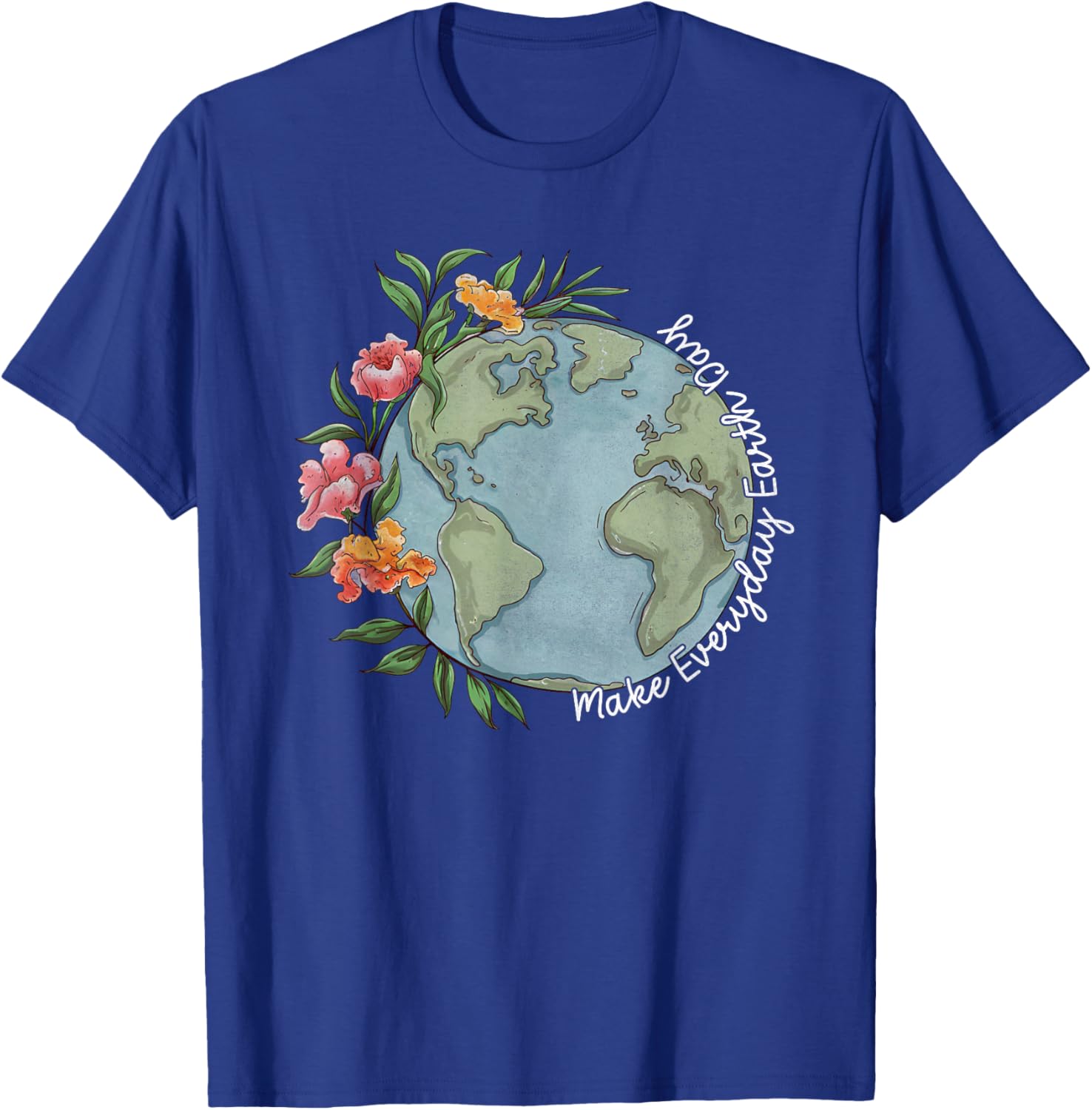 Beautiful Floral Planet T-Shirt for Everyday Earth Day Celebration - 17