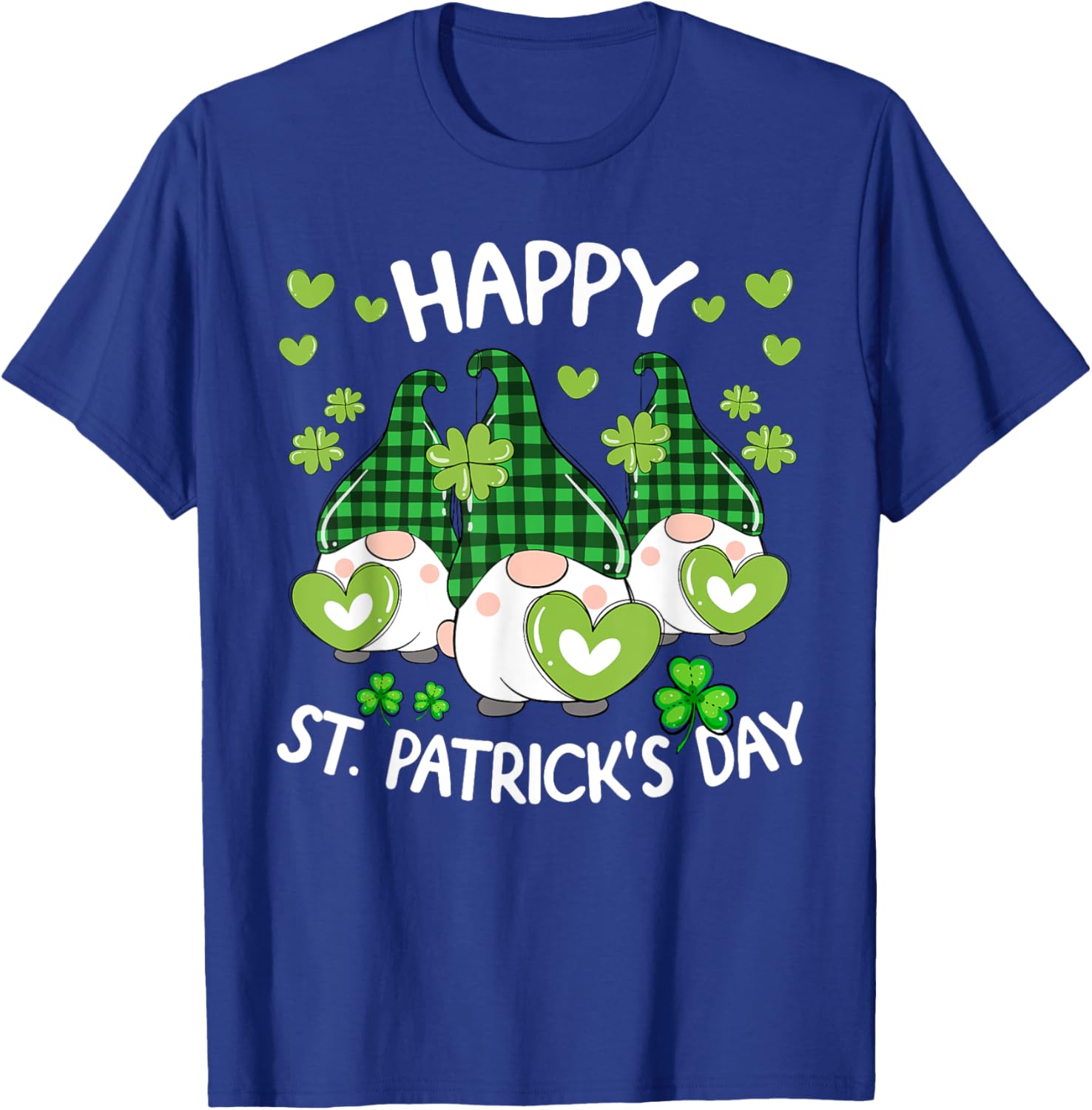 Happy St Patricks Day Gnome Shamrock T-Shirt for Women and Kids - 14