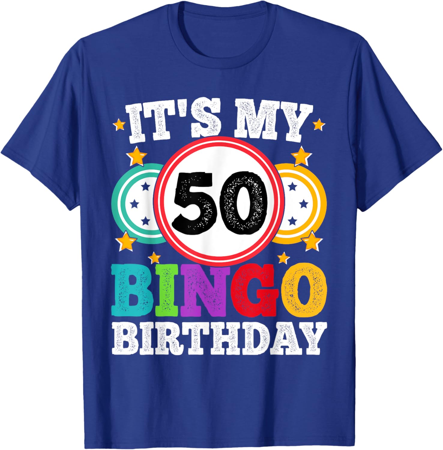 Funny 50th Birthday Bingo T-Shirt for Men and Women Gift Idea - 7