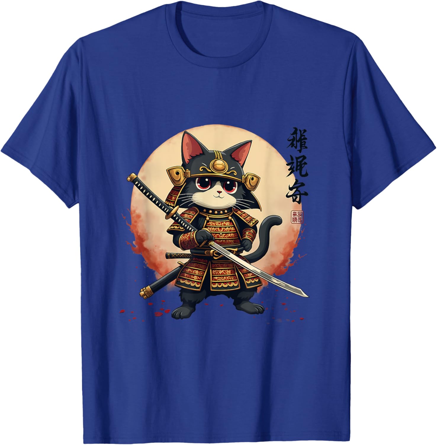 Samurai Cat Warrior Art Tee for Men and Women - Cool Japanese Anime T-Shirt - 18