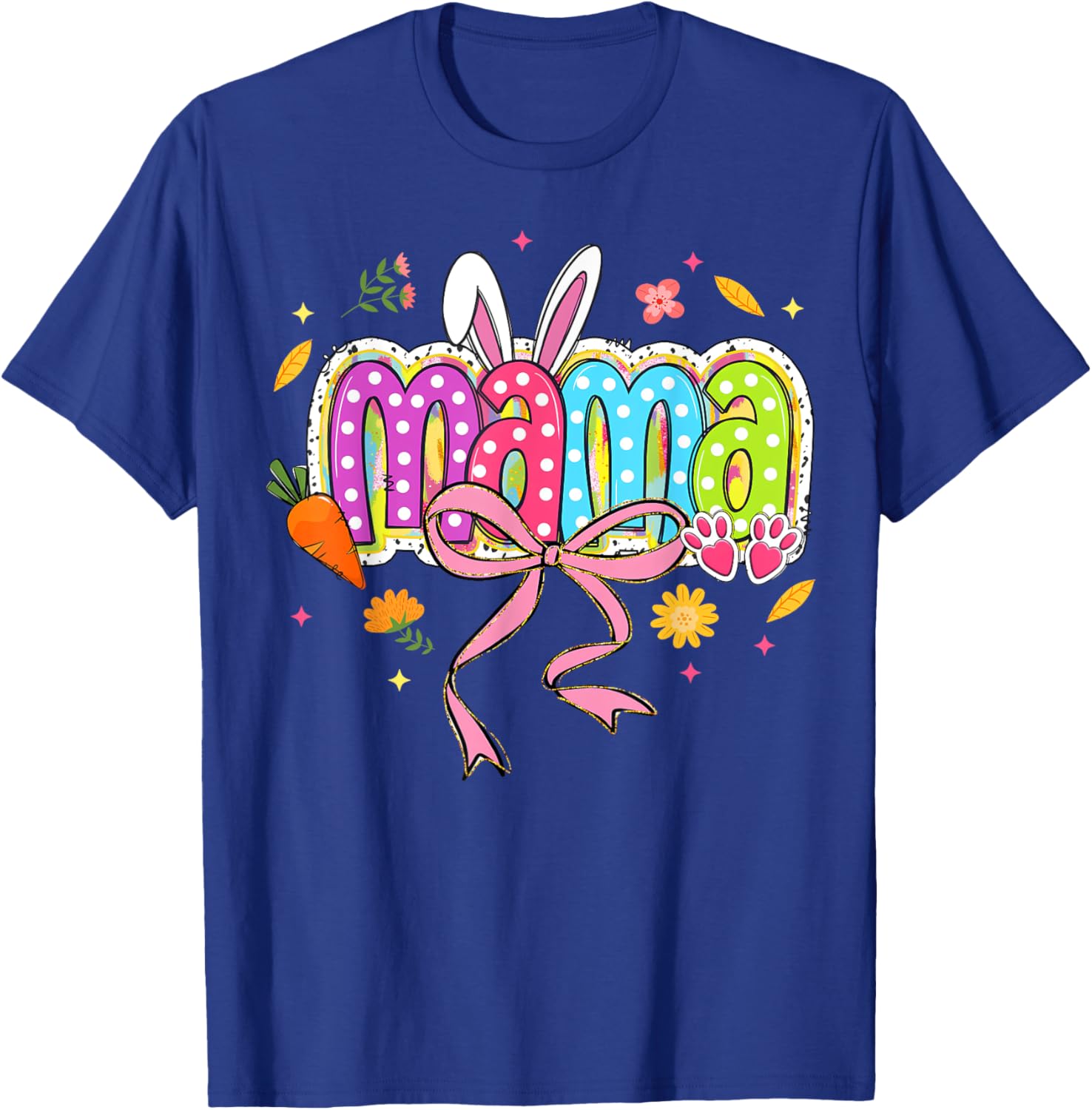Boho Floral Coquette Bow Mama Bunny Easter Family T-Shirt for Moms - 7