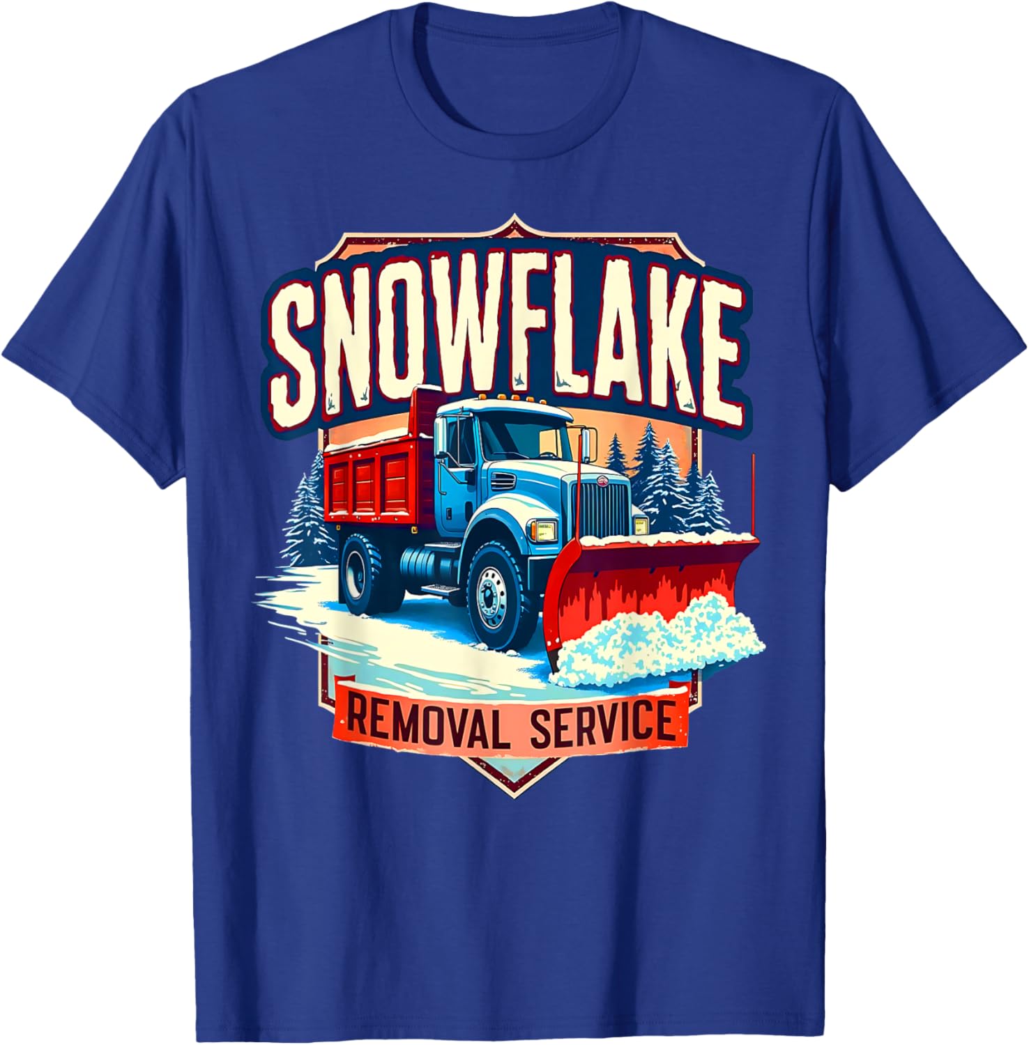 Snowflake Removal Service Truck Winter Supporter T-Shirt for Snow Days - 7