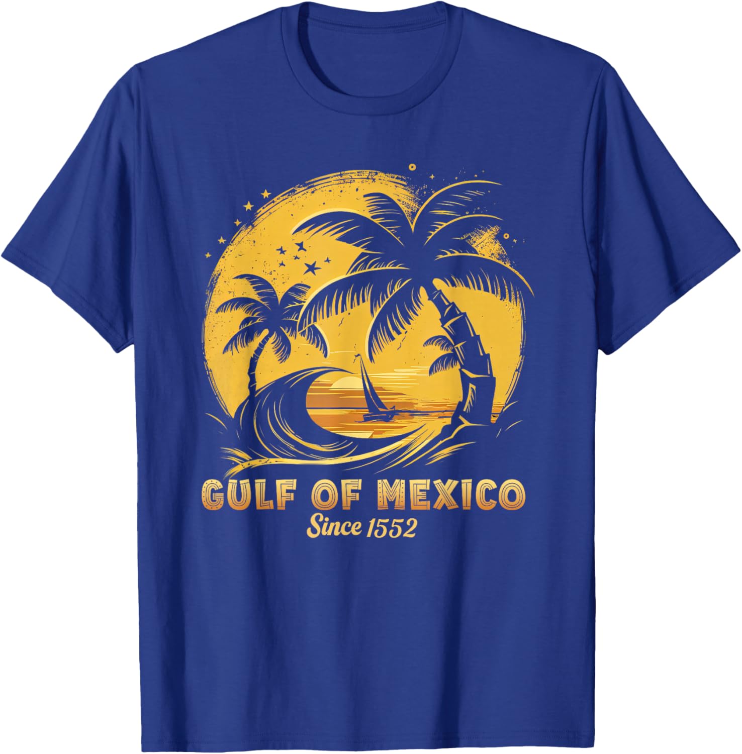 Gulf of Mexico T-Shirt with Palm Trees and Sailboat Design - 4