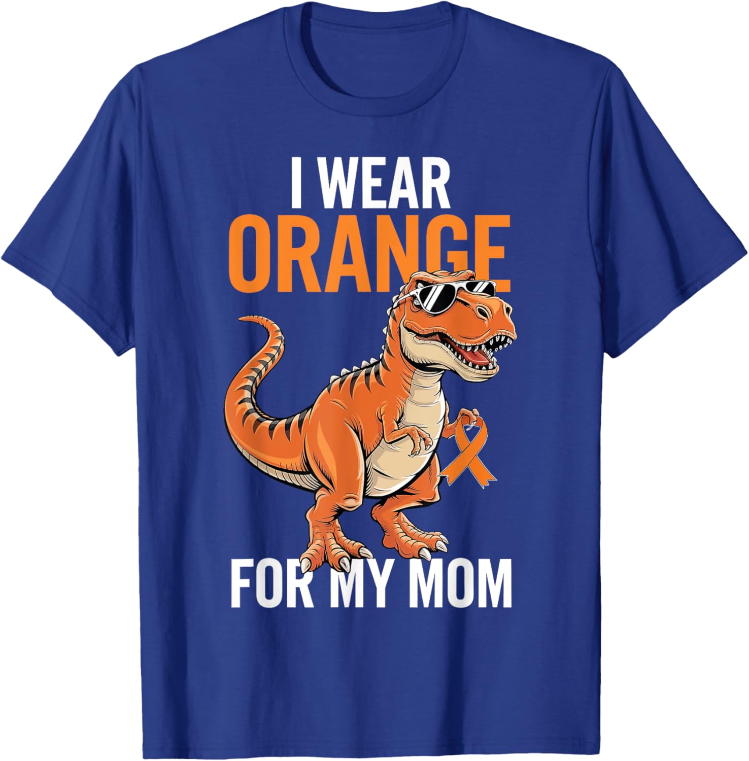 I Wear Orange For Mom Dinosaur MS Awareness T-Shirt for Supportive Families - 14