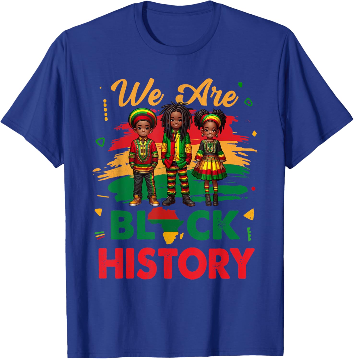 Black History Month Map T-Shirt for African Kids Boys and Girls - 2