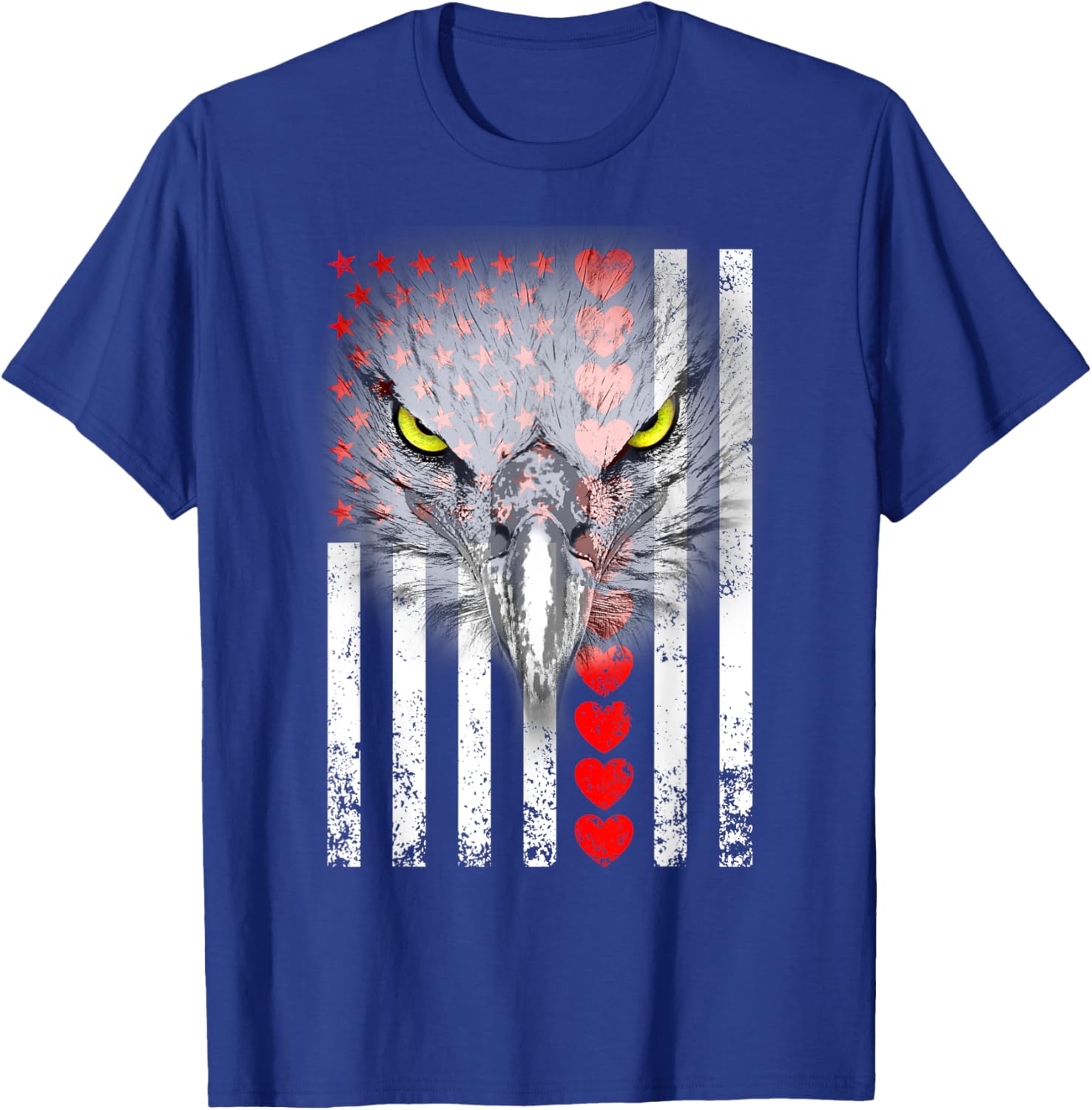 Happy Valentine's Day Eagle T-Shirt for Animal Lovers with Hearts & Flag - 18