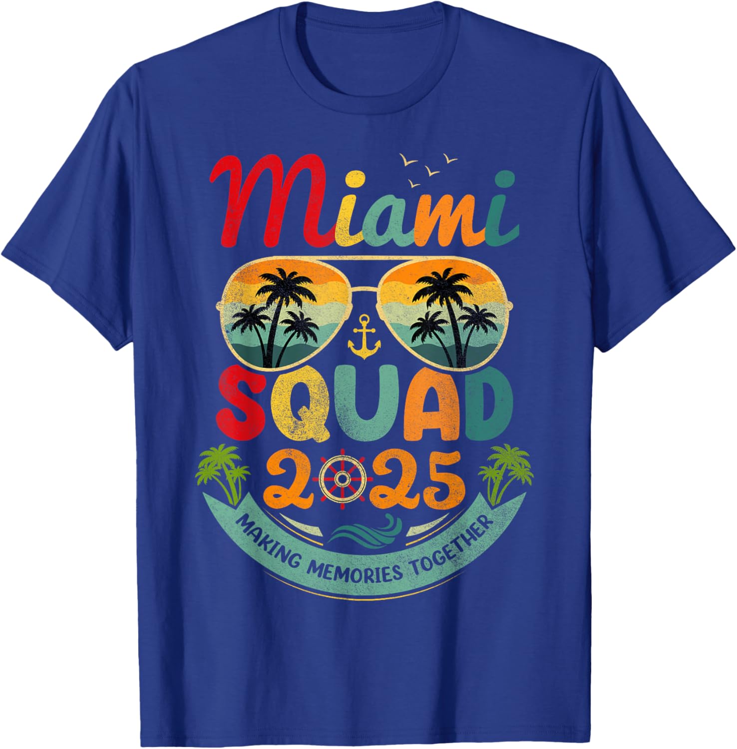 Miami Squad 2025 Vintage Beach Vacation T-Shirt for Group Fun - 14