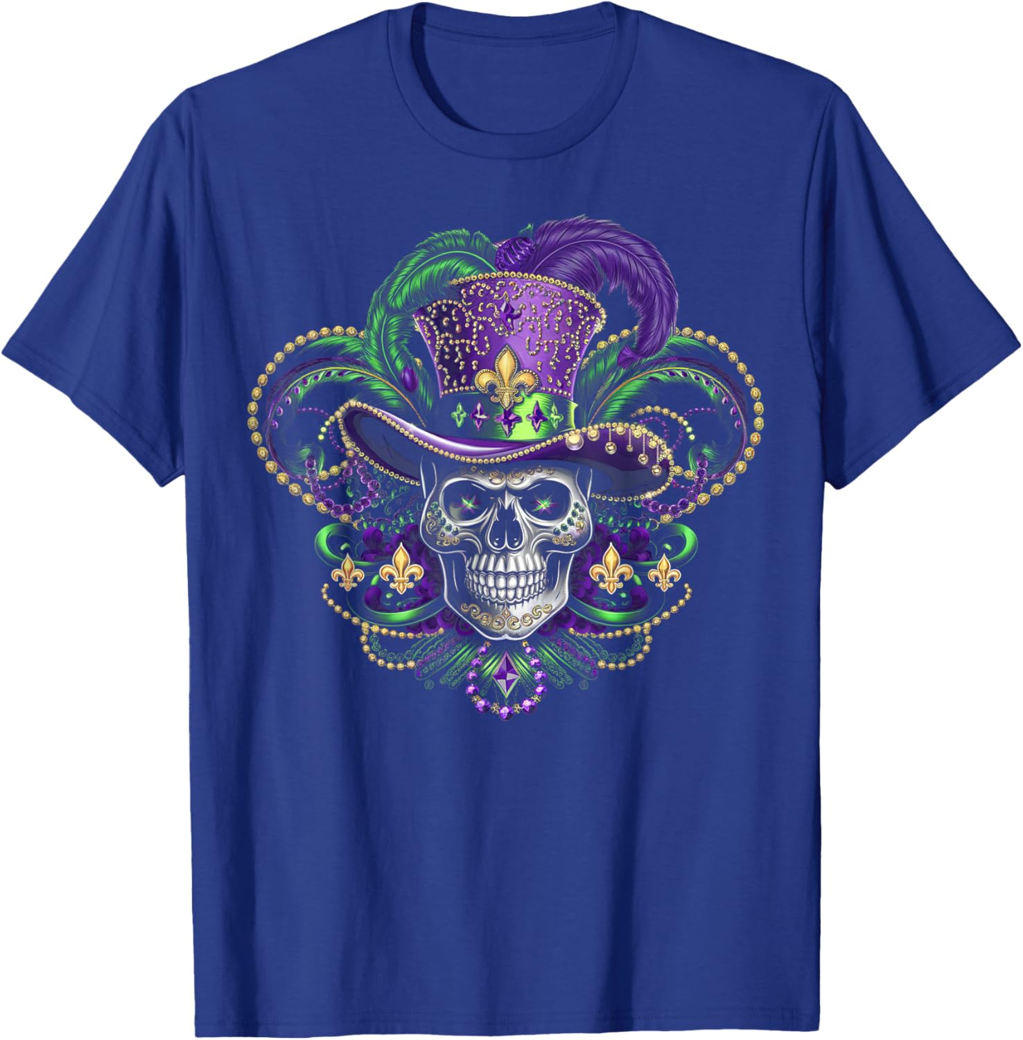 Vibrant Sugar Skull Witch T-Shirt for Mardi Gras and Halloween Fun - 7