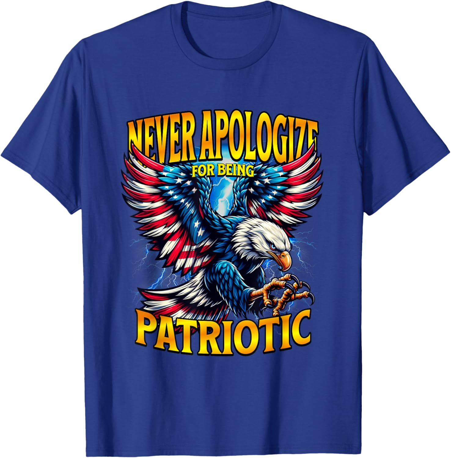 Never Apologize for Being Patriotic Eagle T-Shirt | American Flag Design - 9