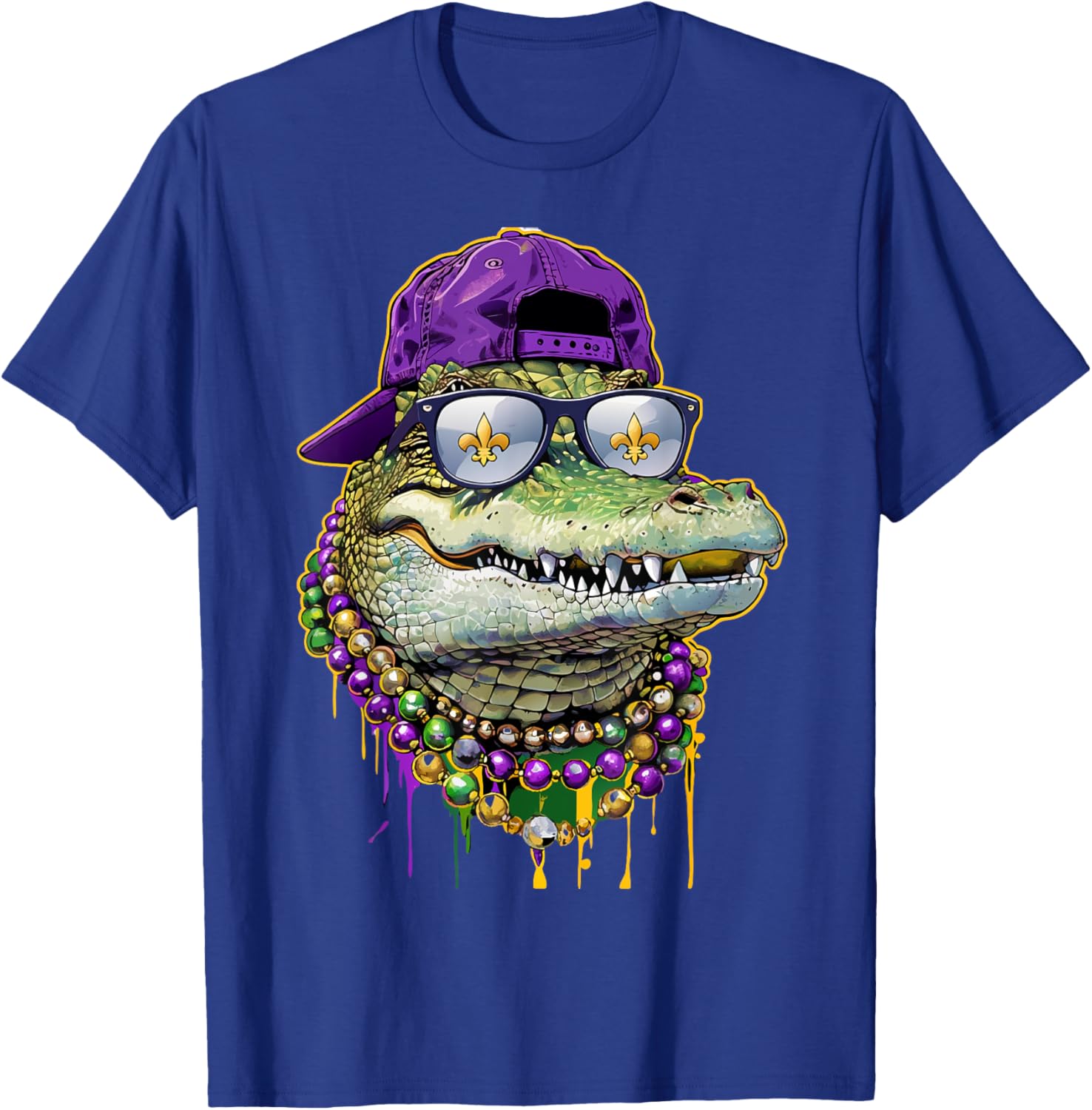 Mardigator Mardi Gras Alligator Costume T-Shirt for Men and Women - 1