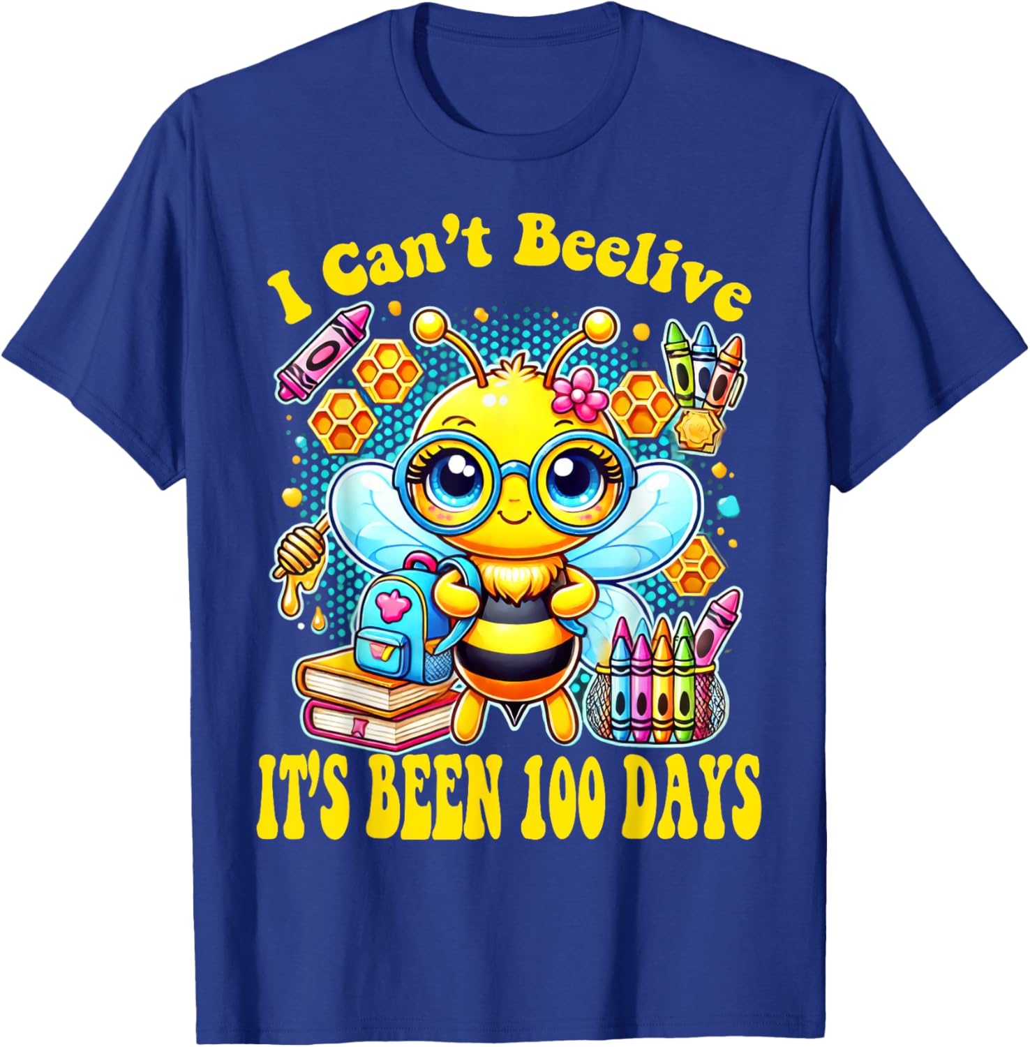 Funny Bee 100 Days of School T-Shirt for Kids - Perfect Milestone Outfit - 4
