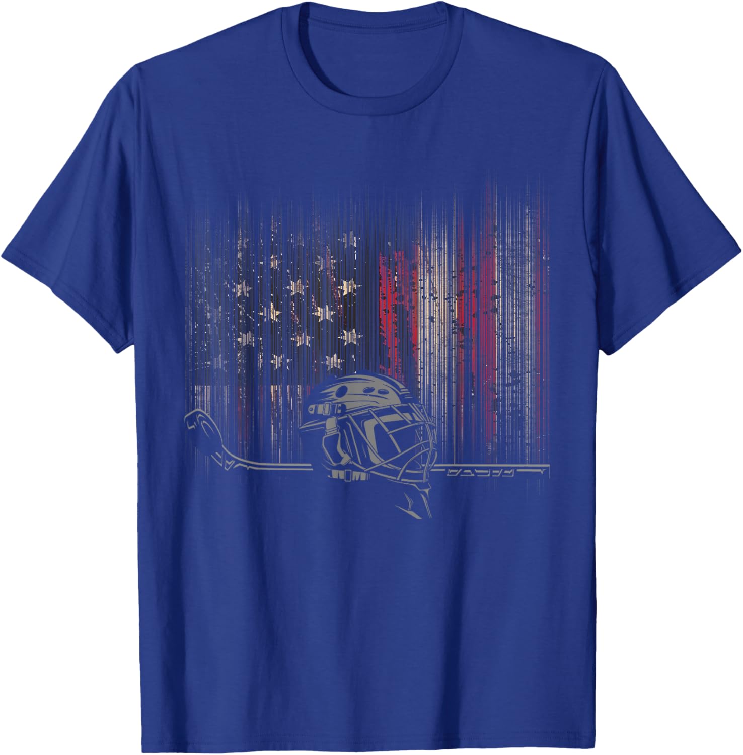 Patriotic American Flag Hockey T-Shirt for Hockey Lovers and Fans - 9