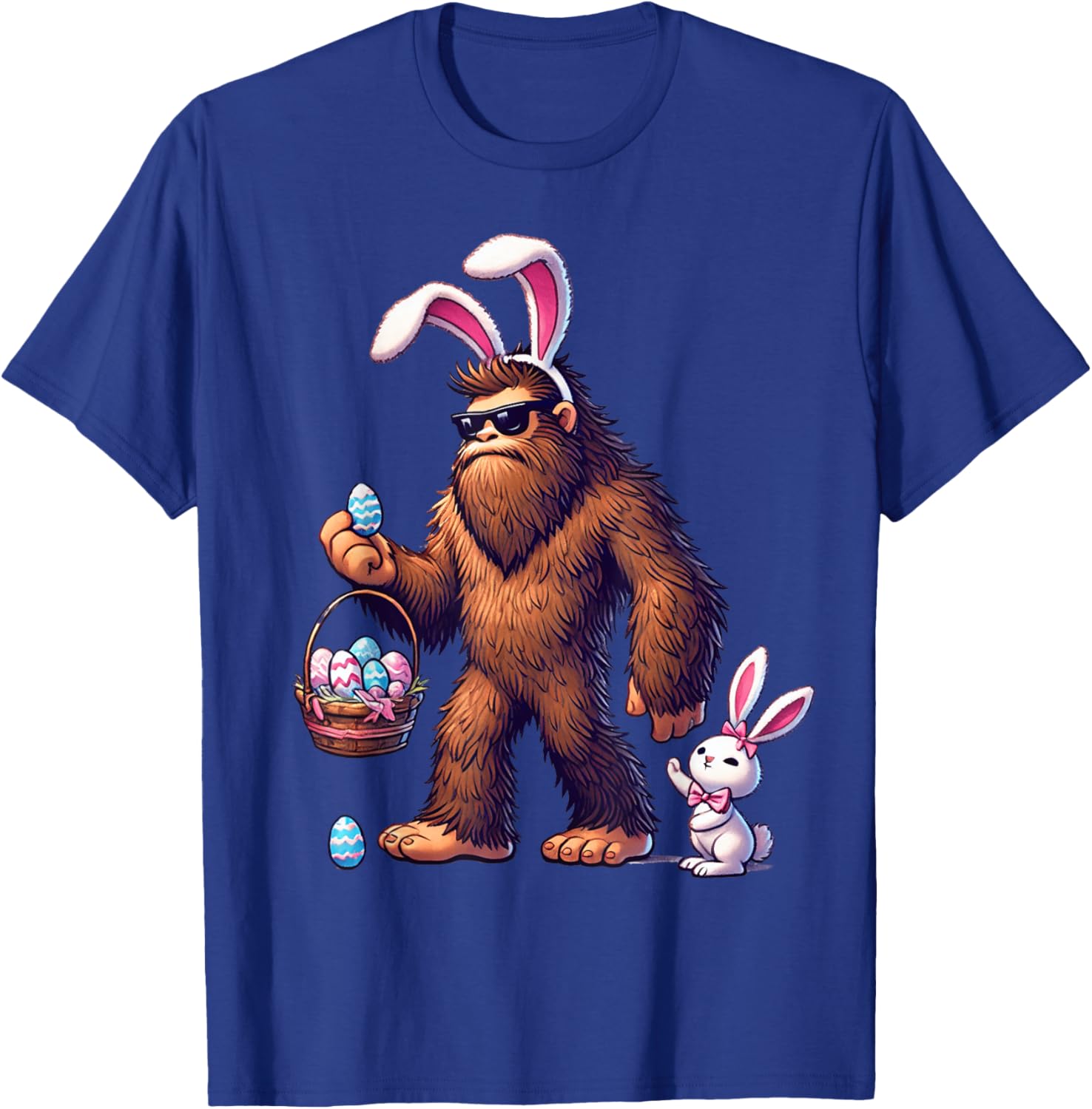 Bigfoot Sasquatch Bunny Easter Eggs T-Shirt for Kids and Men - 17