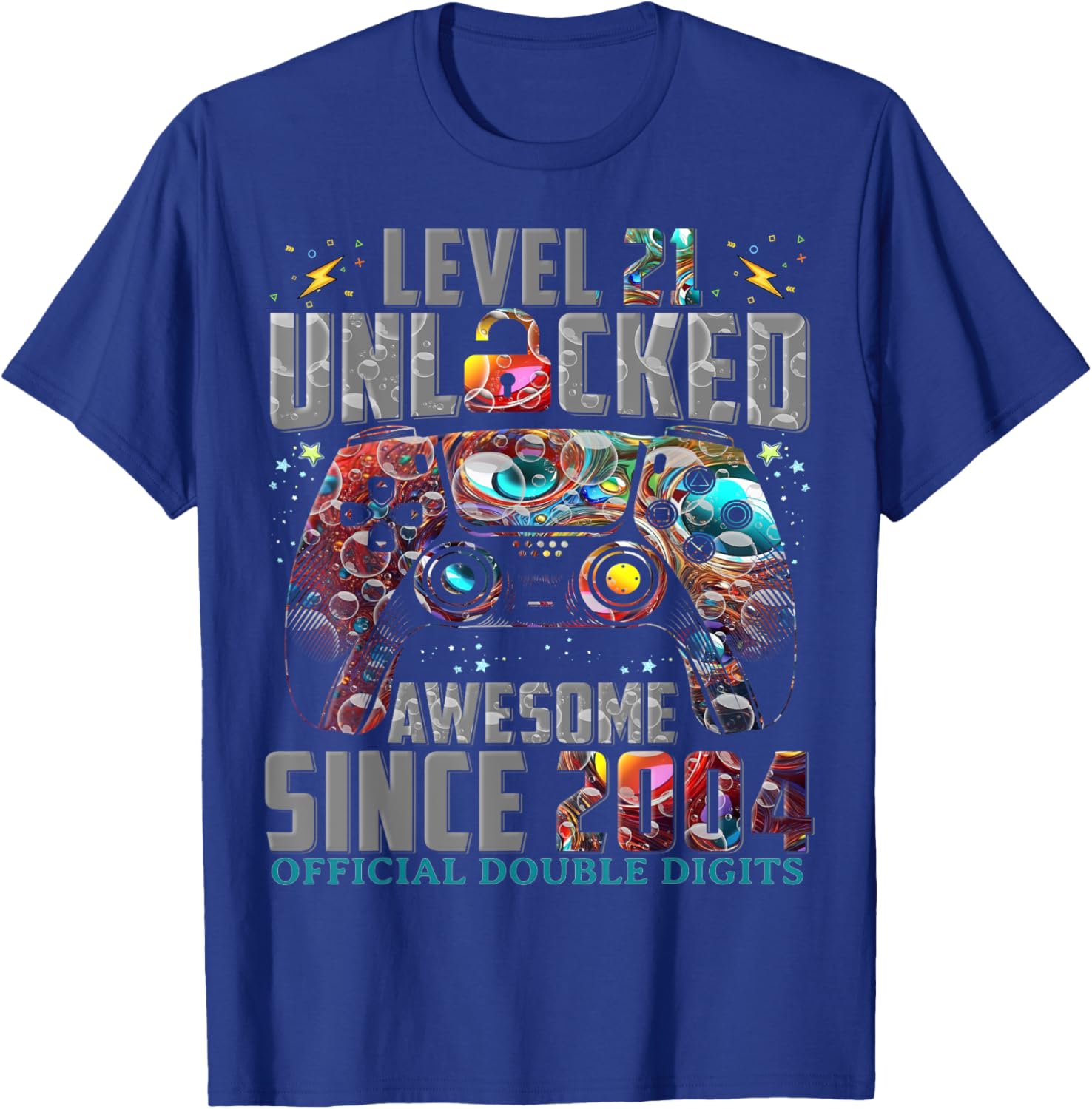Level 21 Unlocked Gaming T-Shirt Awesome Since 2004 for 21st Birthday - 9