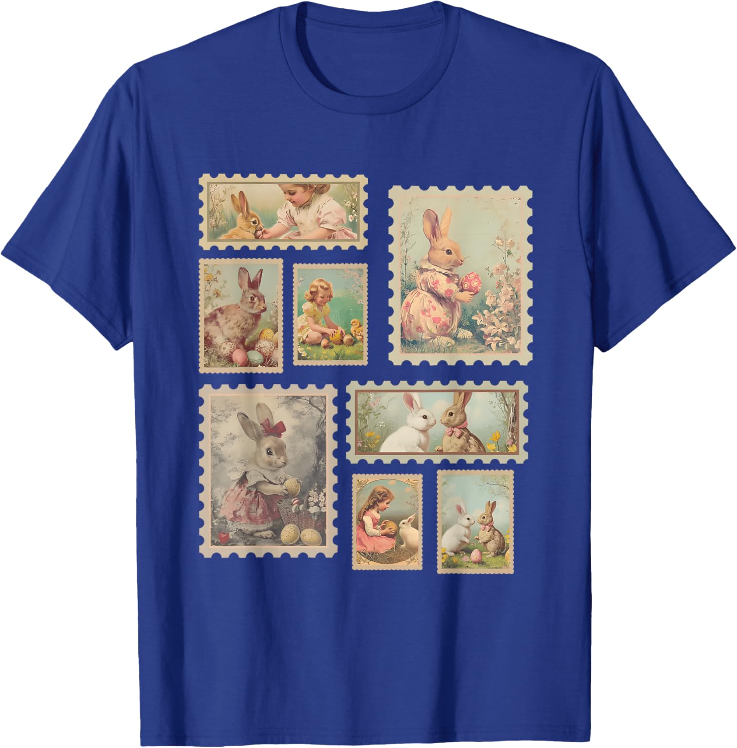 Retro Easter Bunny T-Shirt for Women Cute Spring Fashion Top - 16