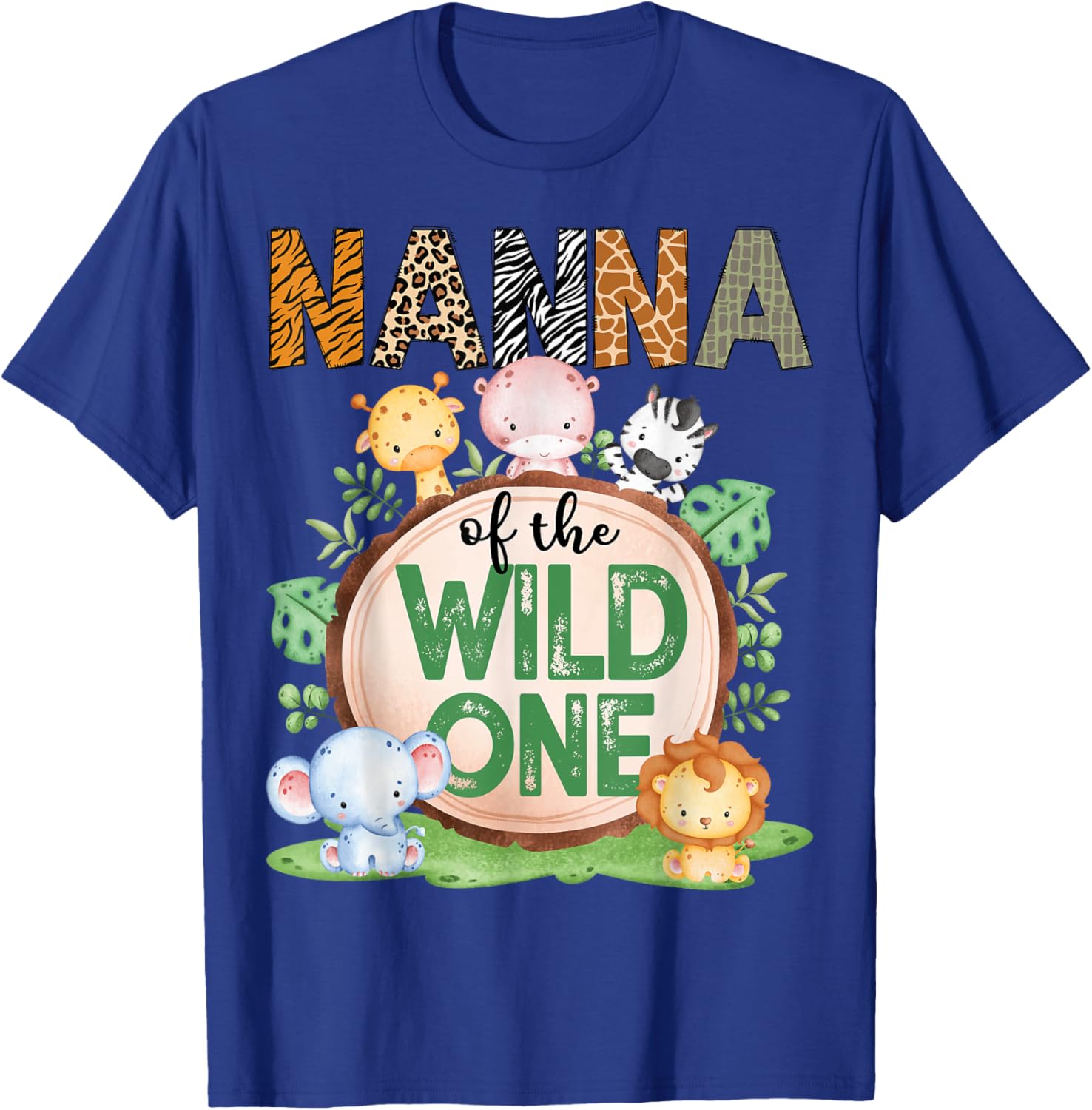 Nanna Of The Wild One 1st Birthday Safari Jungle T-Shirt for Kids - 8