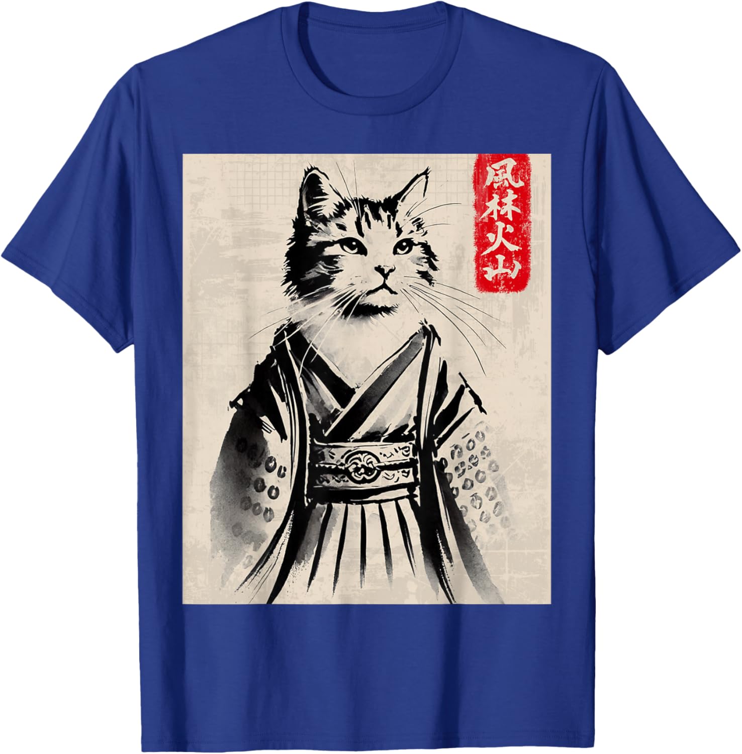 Samurai Cat Ukiyo-e Warrior Art T-Shirt for Cat Lovers and Art Fans - 10
