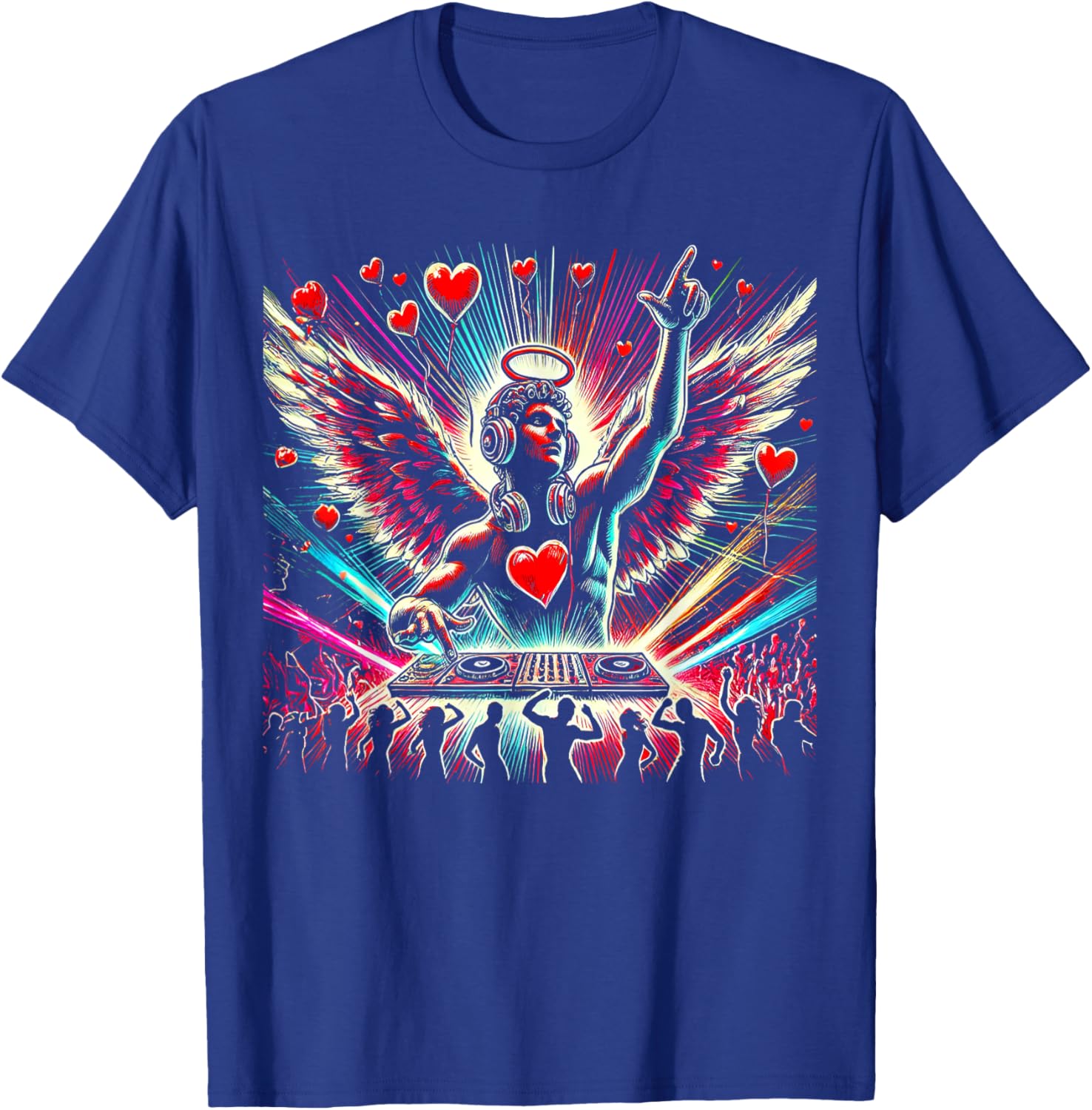 DJ Cupid Angel Valentine's Day Party Shirt Cool DJ Tee for Men and Women - 8