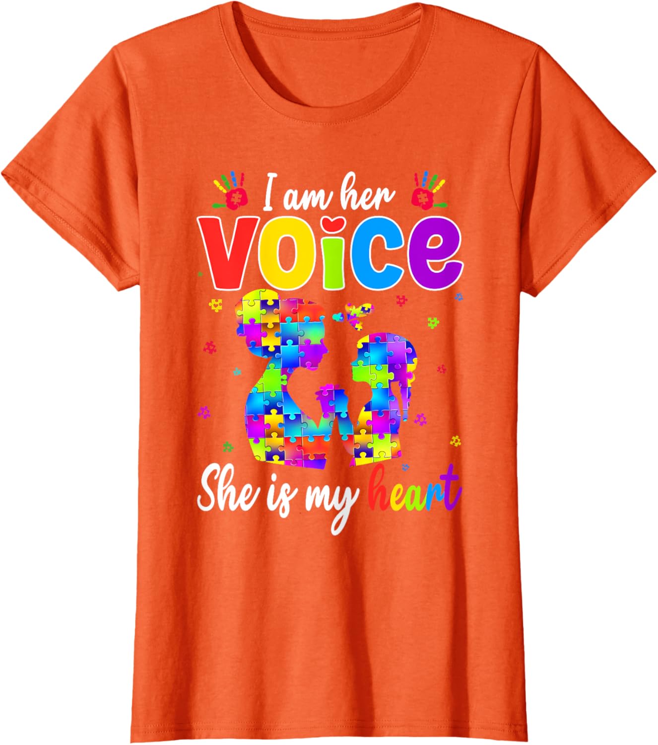 Autism Mom I'm Her Voice She Is My Heart T-Shirt for Proud Mothers - 7